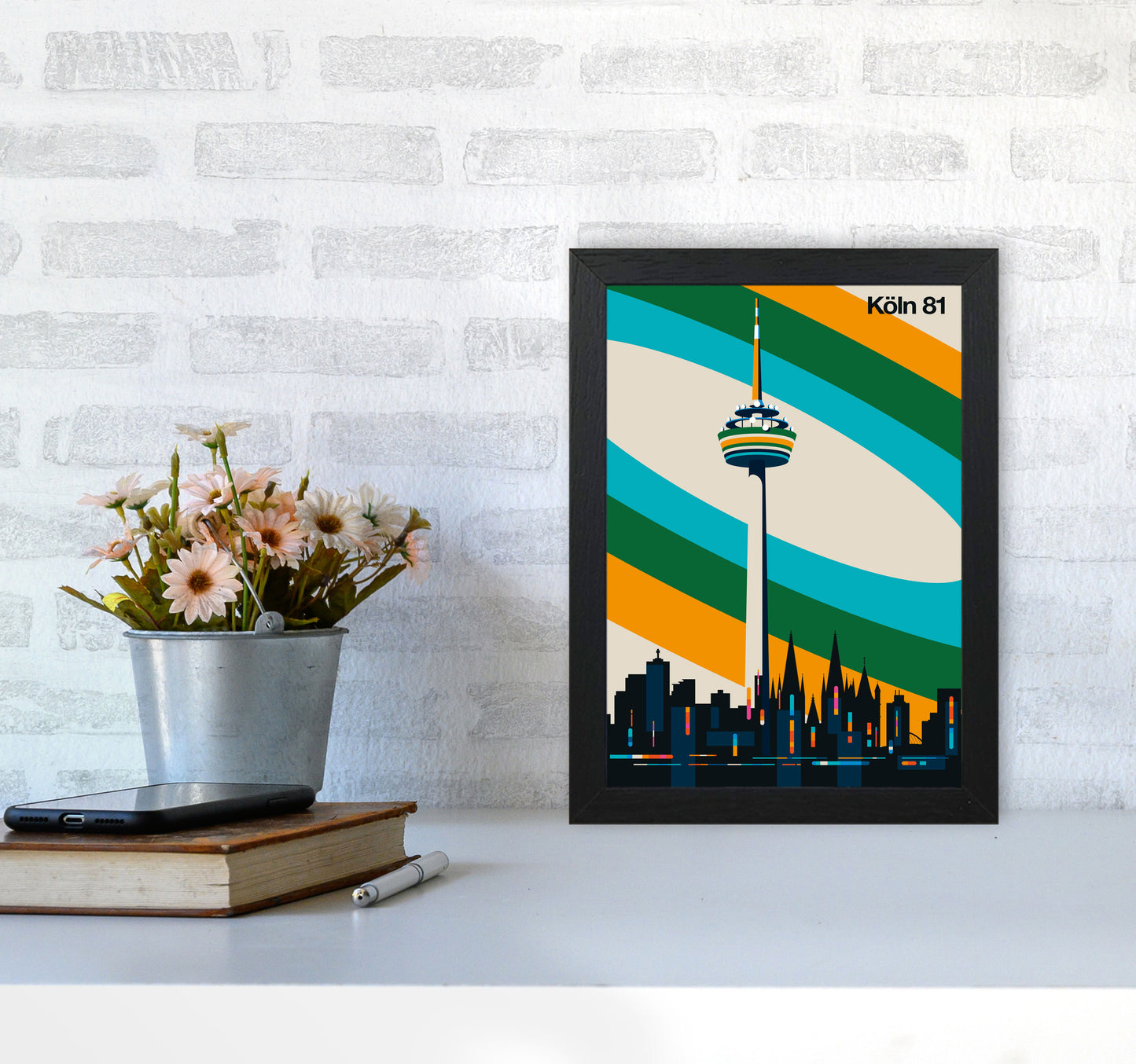 Köln 81 Art Print by Bo Lundberg A4 White Frame