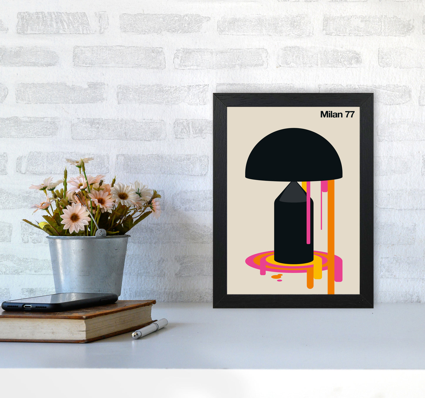 Milan 77 Art Print by Bo Lundberg A4 White Frame