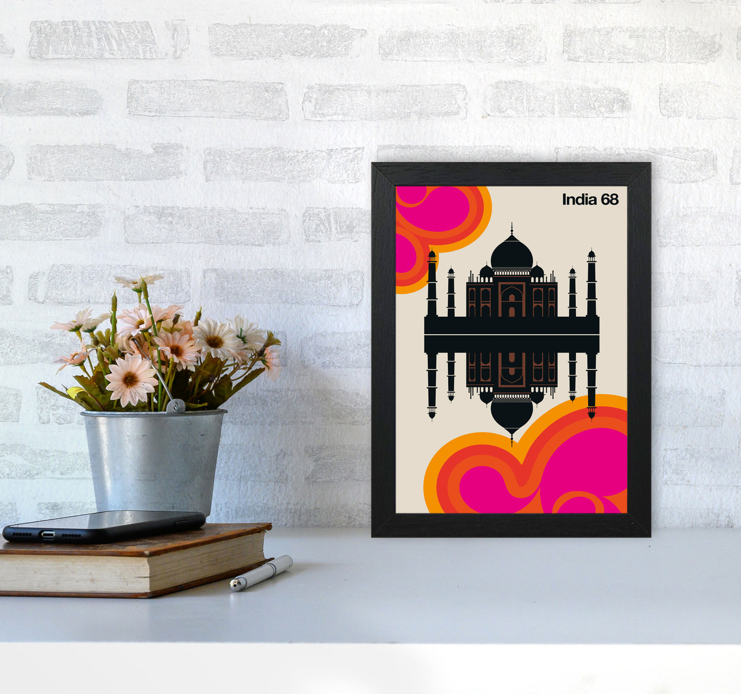 India 68 Art Print by Bo Lundberg A4 White Frame