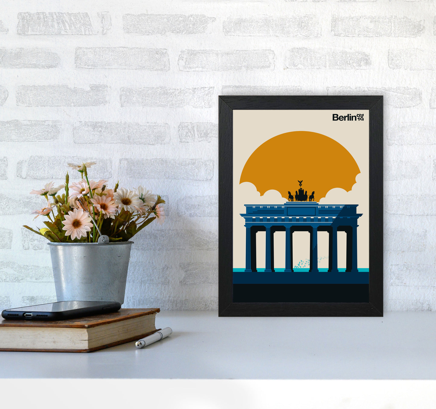 Berlin 89 19 Art Print by Bo Lundberg A4 White Frame