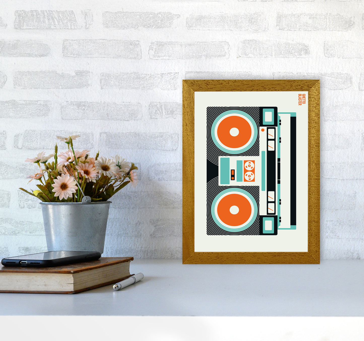 Icons Ghetto Blaster Art Print by Bo Lundberg A4 Print Only