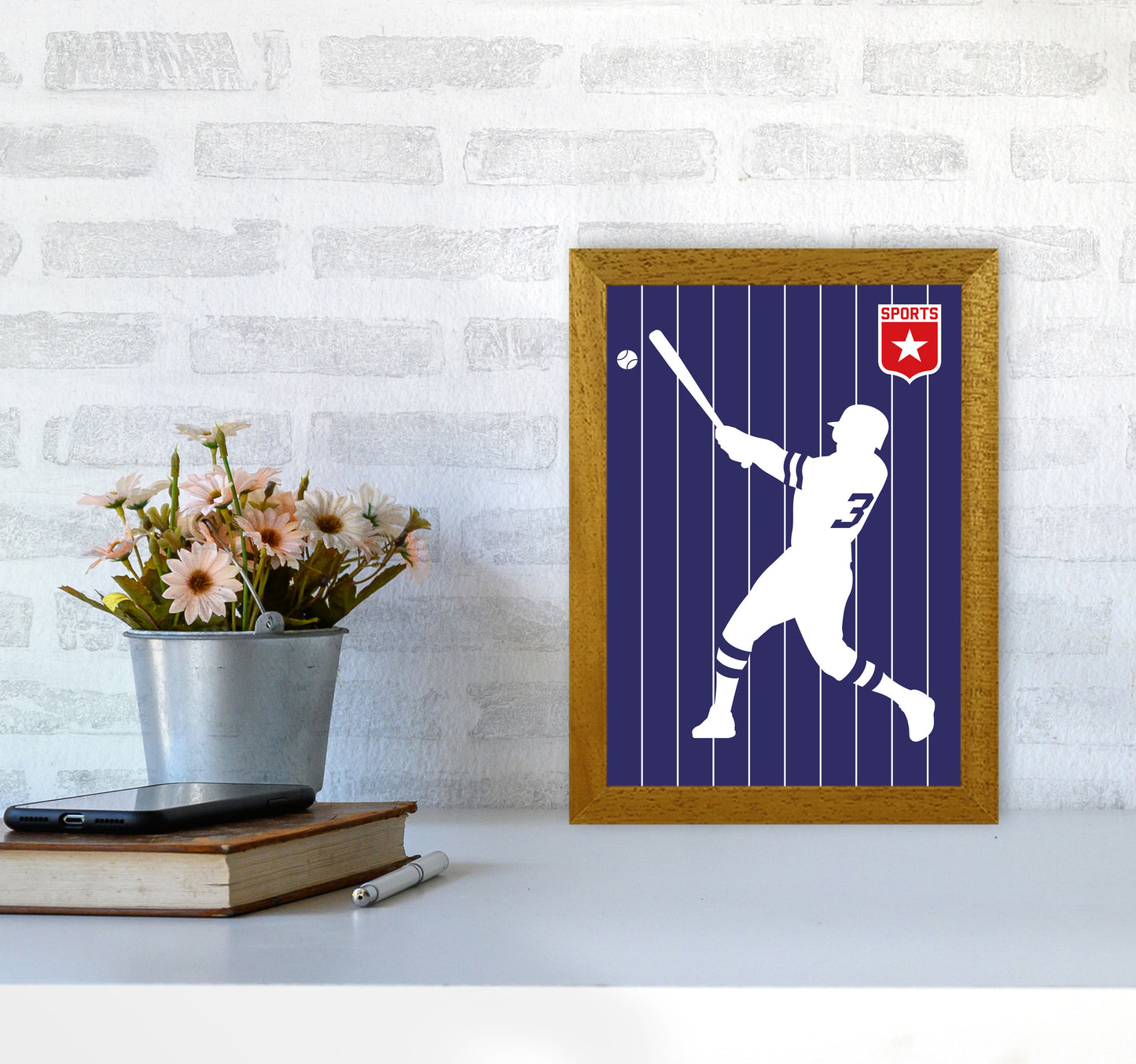 Baseball Art Print by Bo Lundberg A4 Print Only