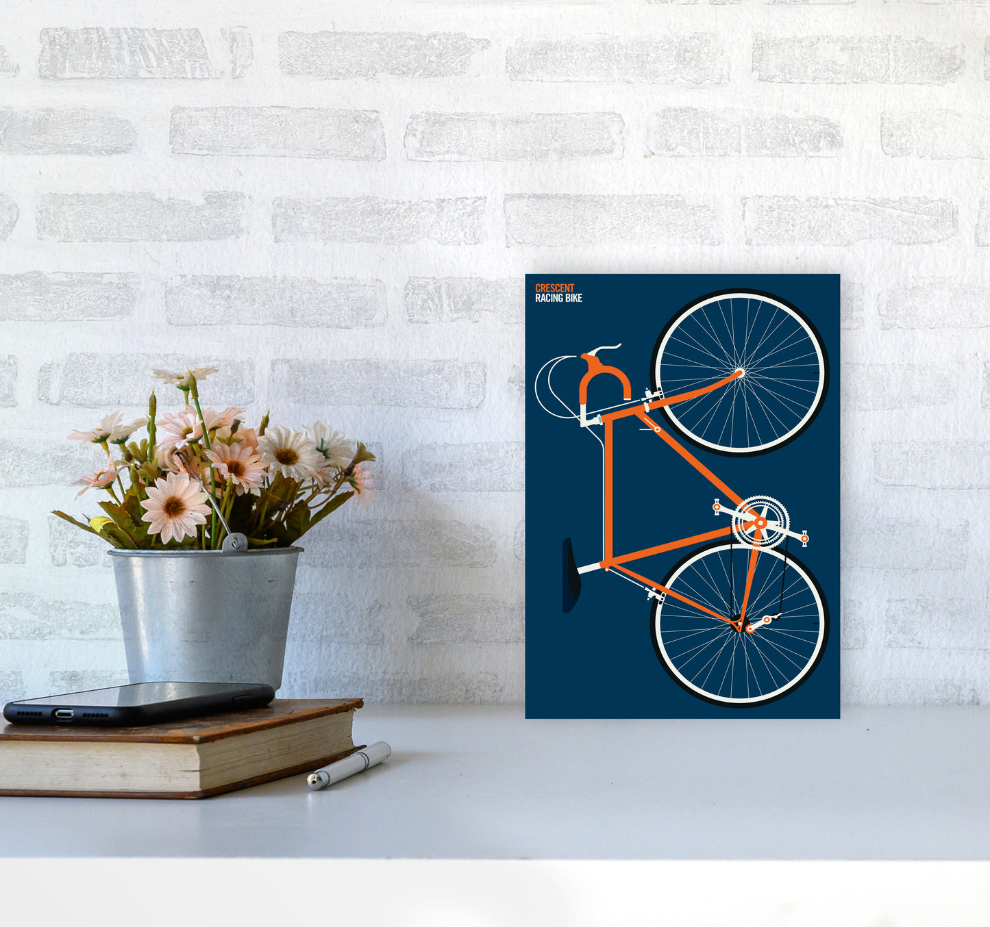 Icons Cresecent Full Art Print by Bo Lundberg A4 Black Frame