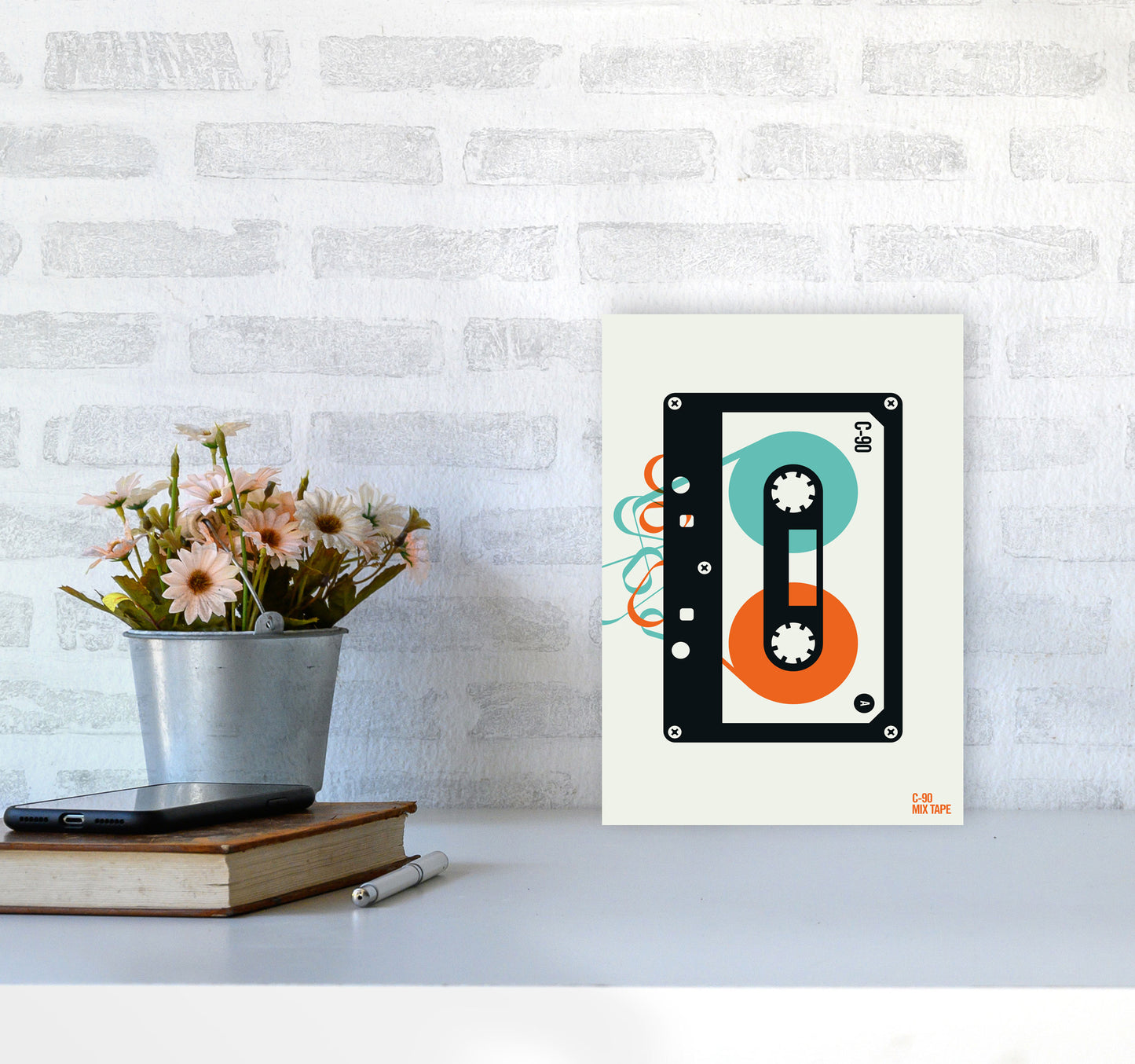 Icons Mixtape Art Print by Bo Lundberg A4 Black Frame