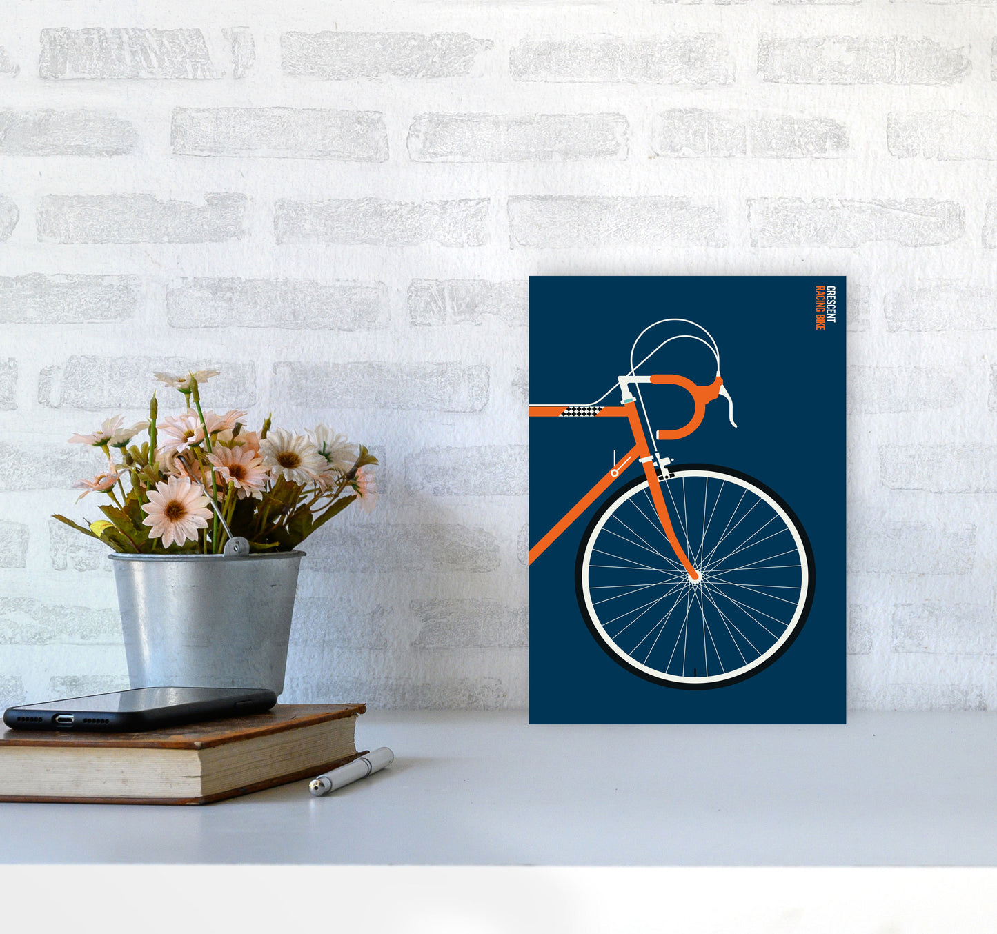 Icons Crescent Front Art Print by Bo Lundberg A4 Black Frame