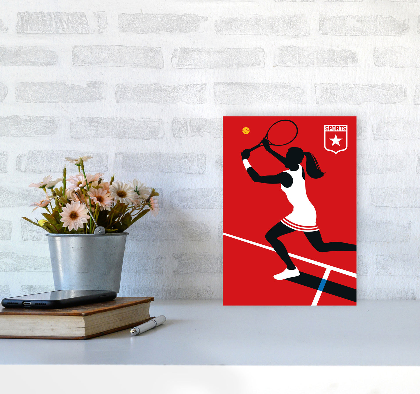 Tennis Art Print by Bo Lundberg A4 Black Frame