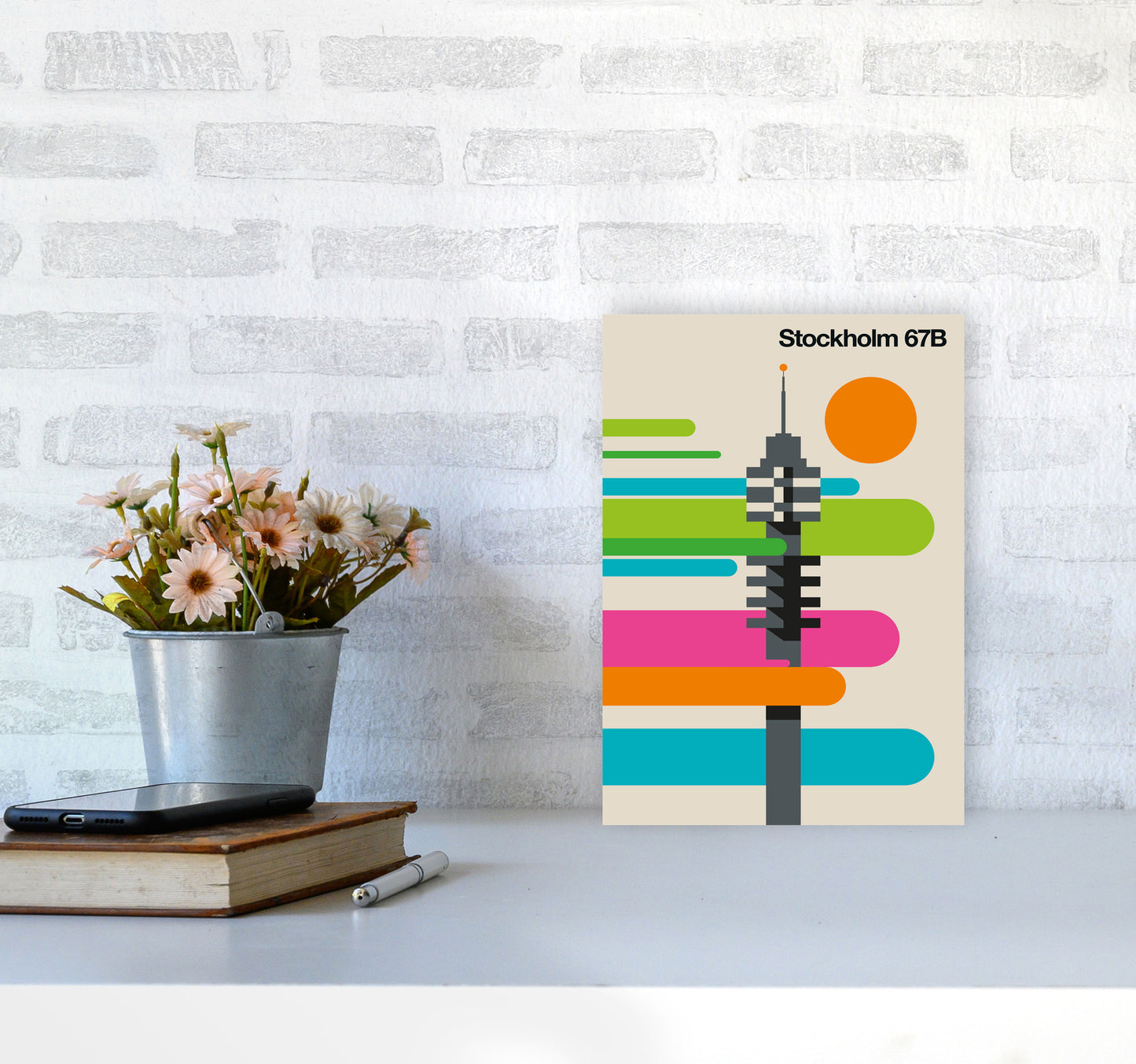Stockholm 67B Art Print by Bo Lundberg A4 Black Frame
