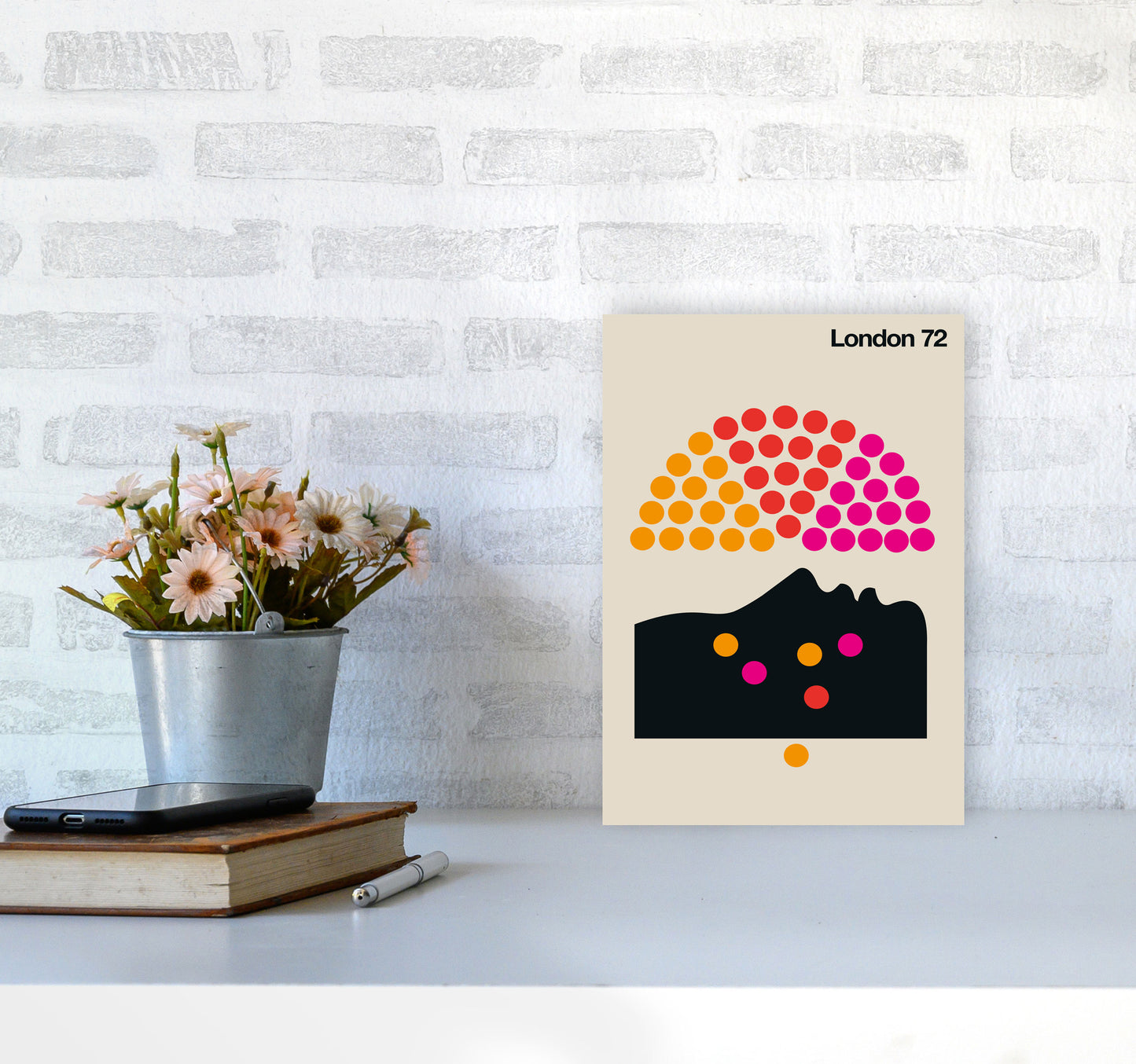 London 72 Art Print by Bo Lundberg A4 Black Frame