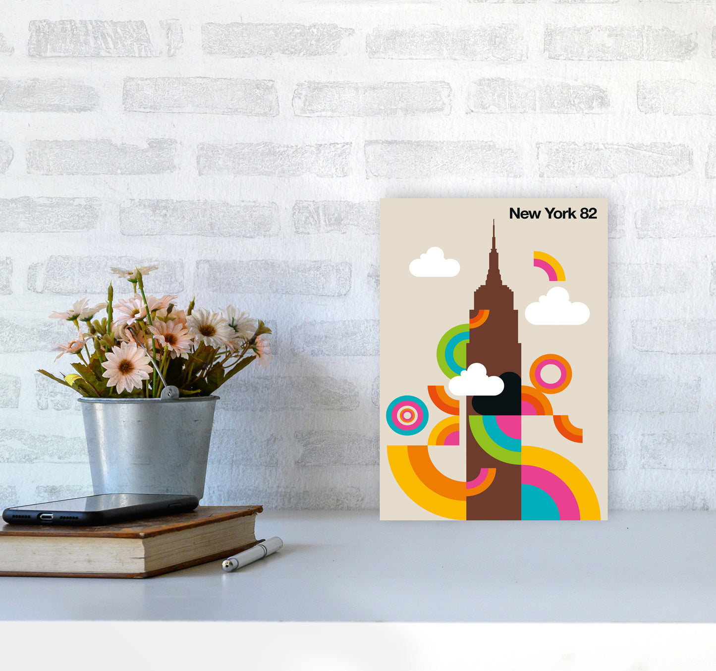 New York 82 Art Print by Bo Lundberg A4 Black Frame