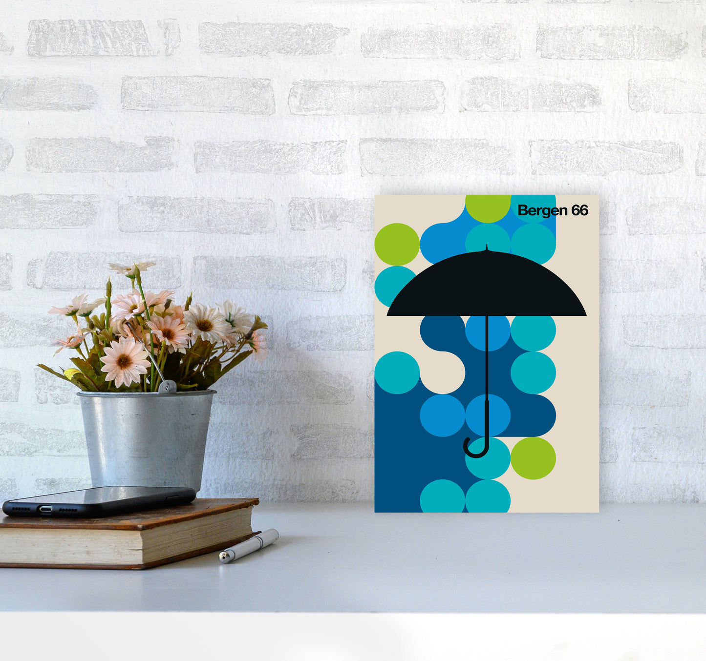 Bergen 66 Art Print by Bo Lundberg A4 Black Frame