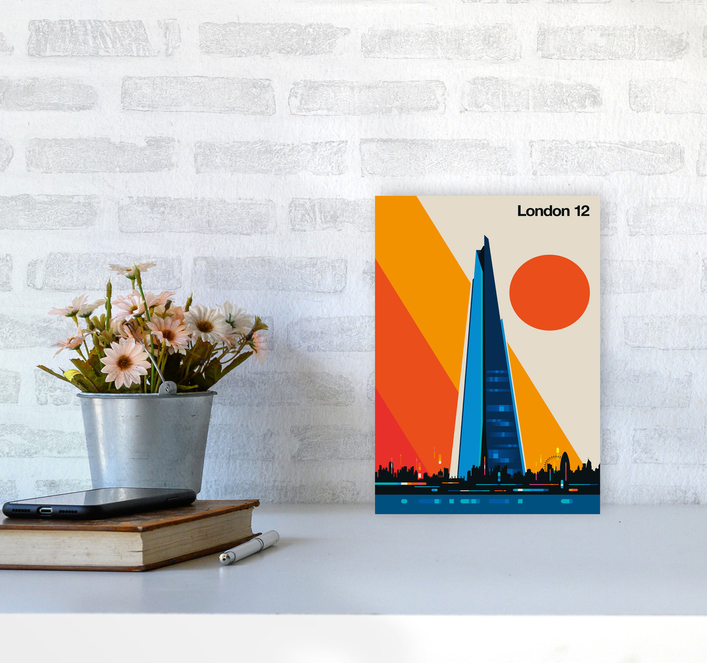 London 12 Art Print by Bo Lundberg A4 Black Frame