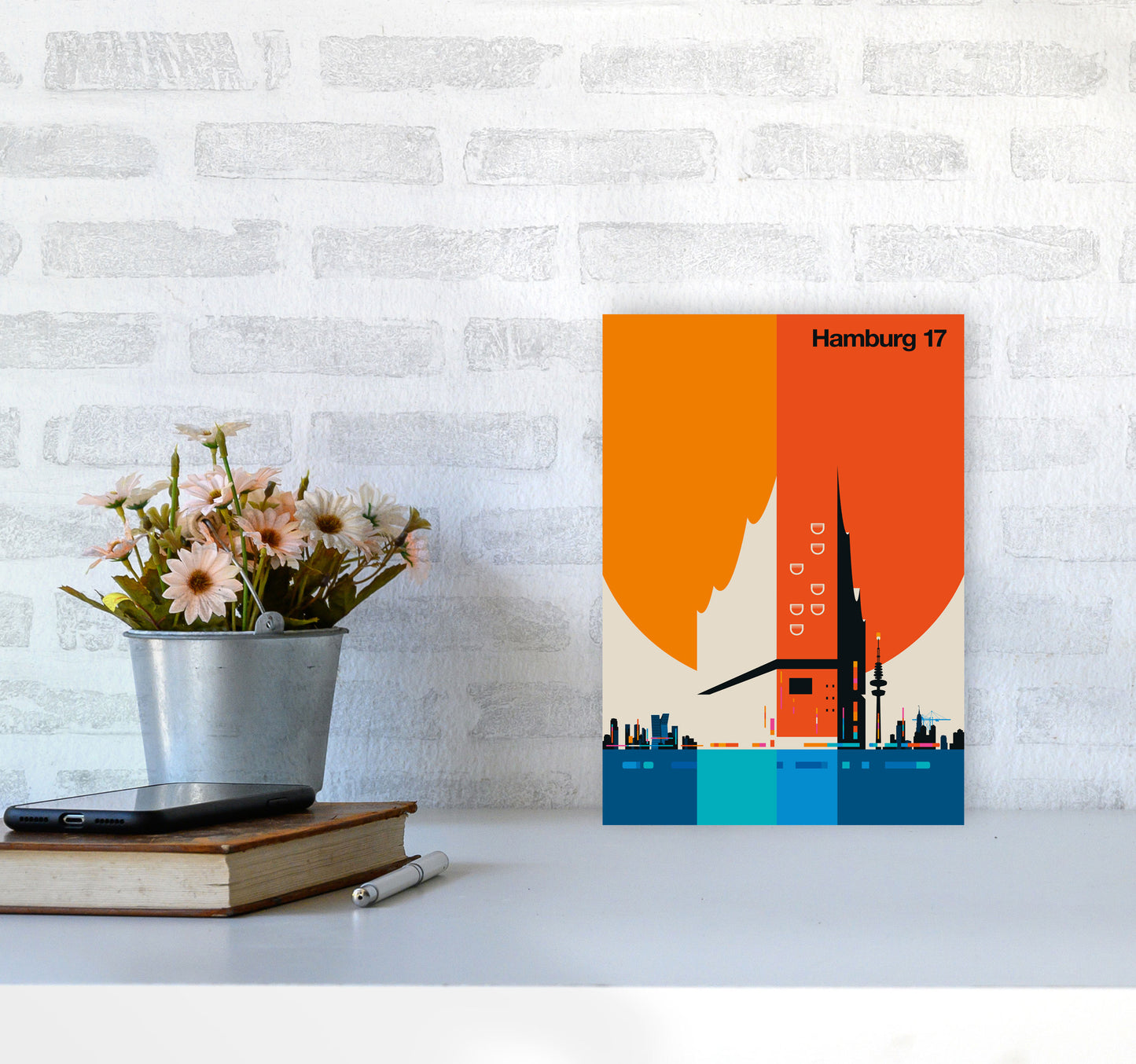 Hamburg 17 Art Print by Bo Lundberg A4 Black Frame