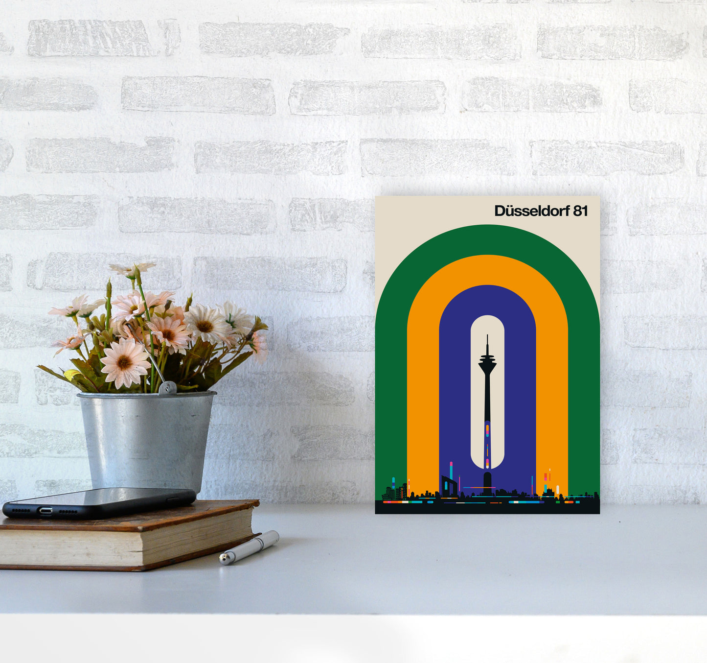 Düsseldorf 81 Art Print by Bo Lundberg A4 Black Frame
