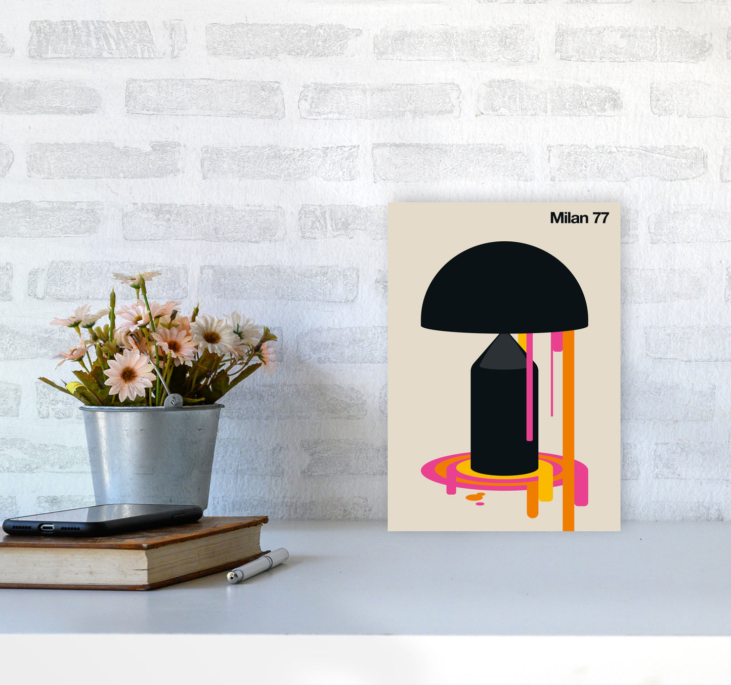 Milan 77 Art Print by Bo Lundberg A4 Black Frame
