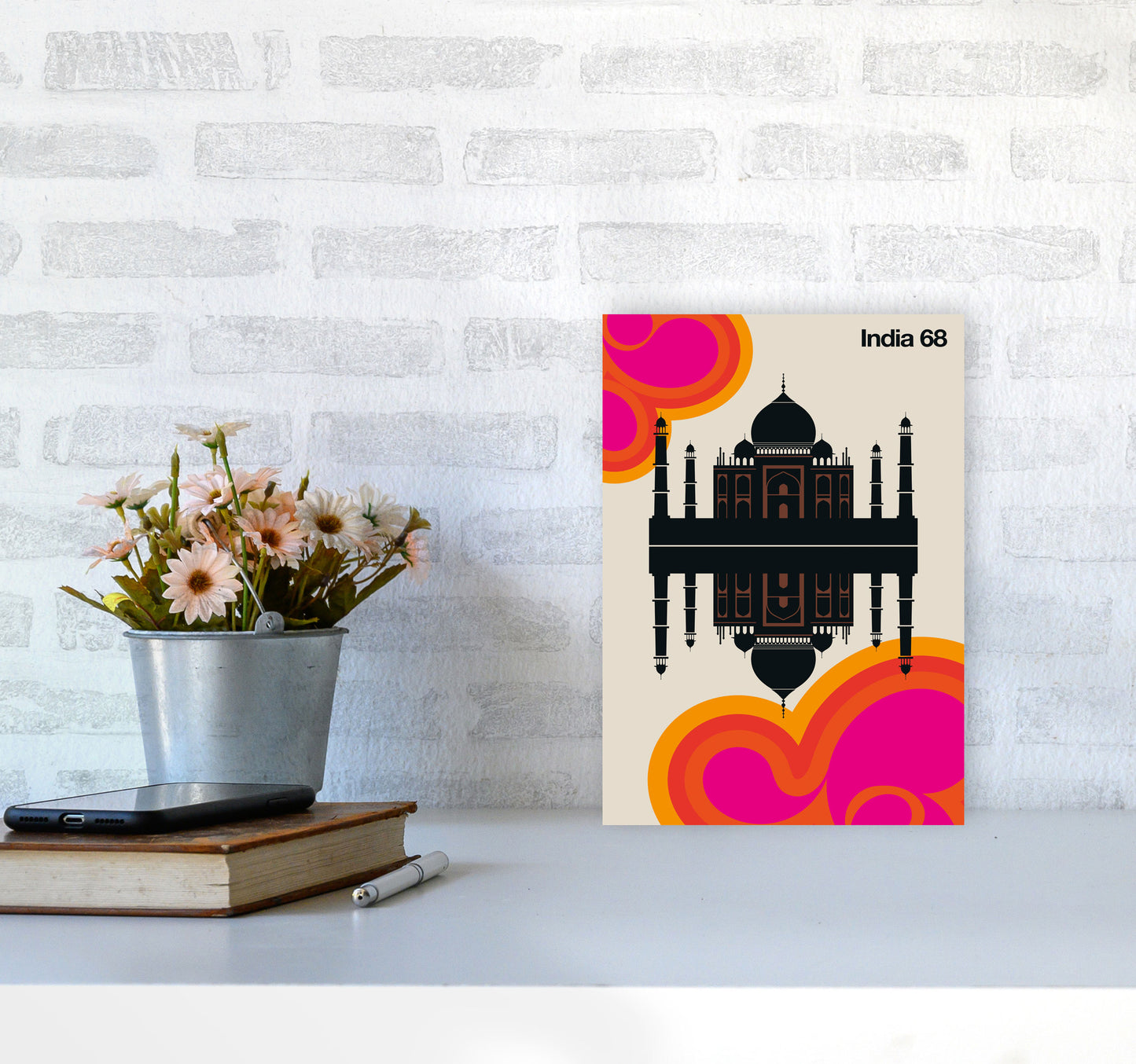 India 68 Art Print by Bo Lundberg A4 Black Frame