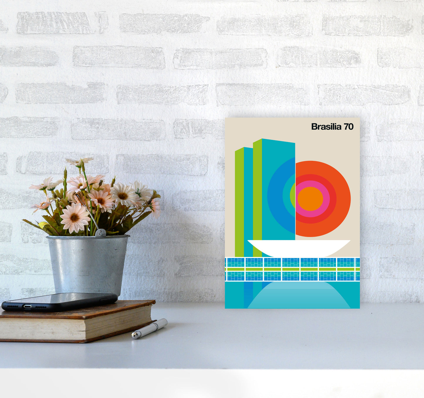 Brasilia 70 Art Print by Bo Lundberg A4 Black Frame