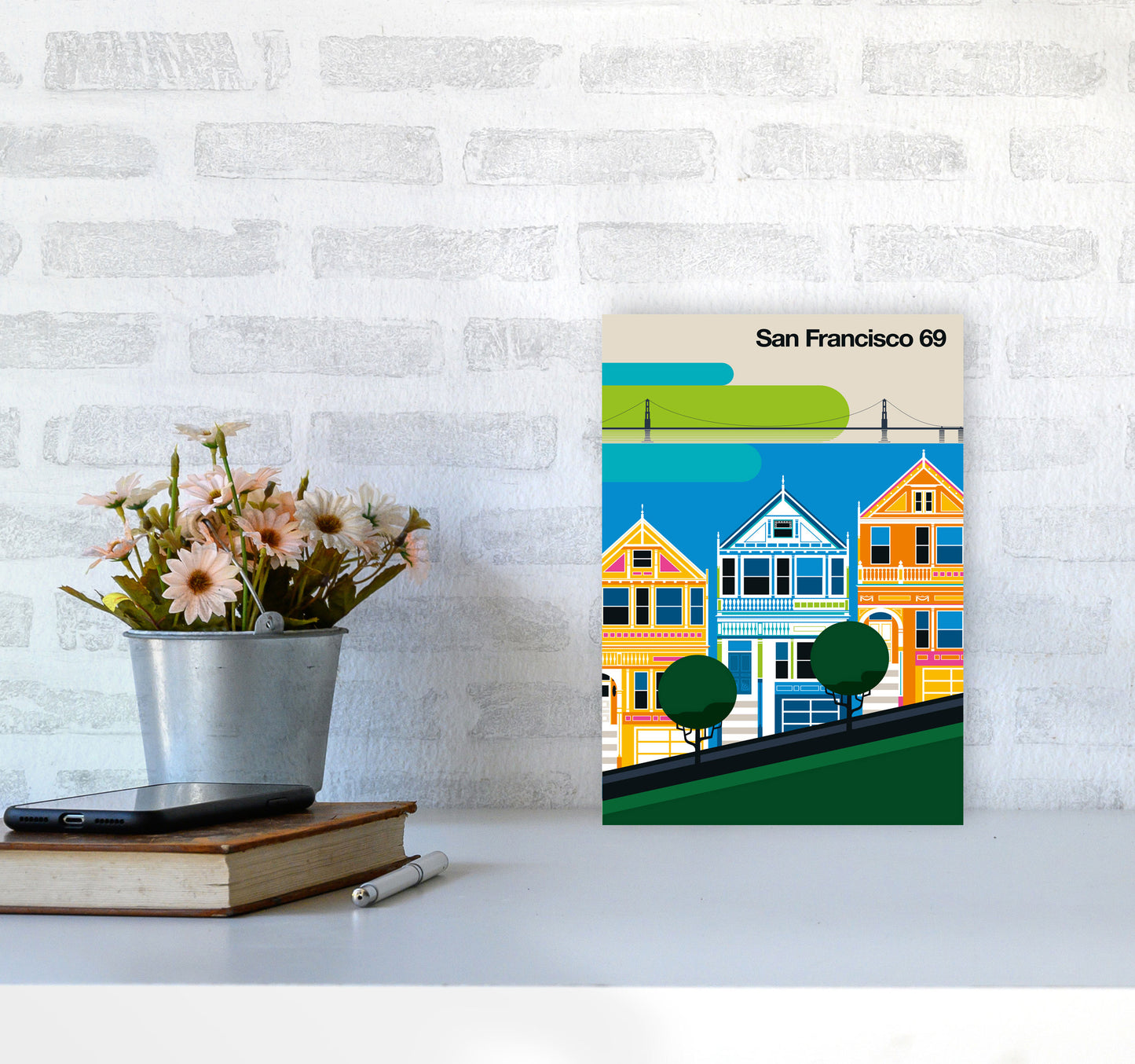 San Francisco 69 Art Print by Bo Lundberg A4 Black Frame