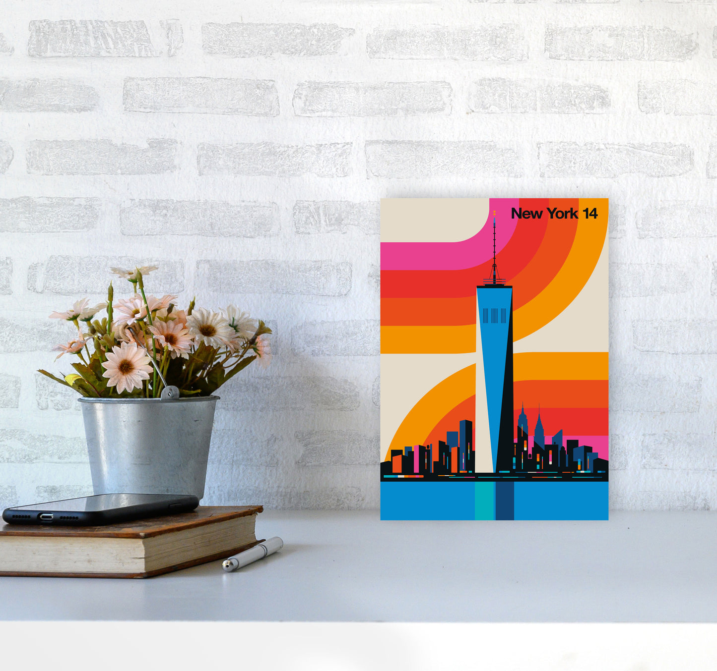 New York 14 Art Print by Bo Lundberg A4 Black Frame