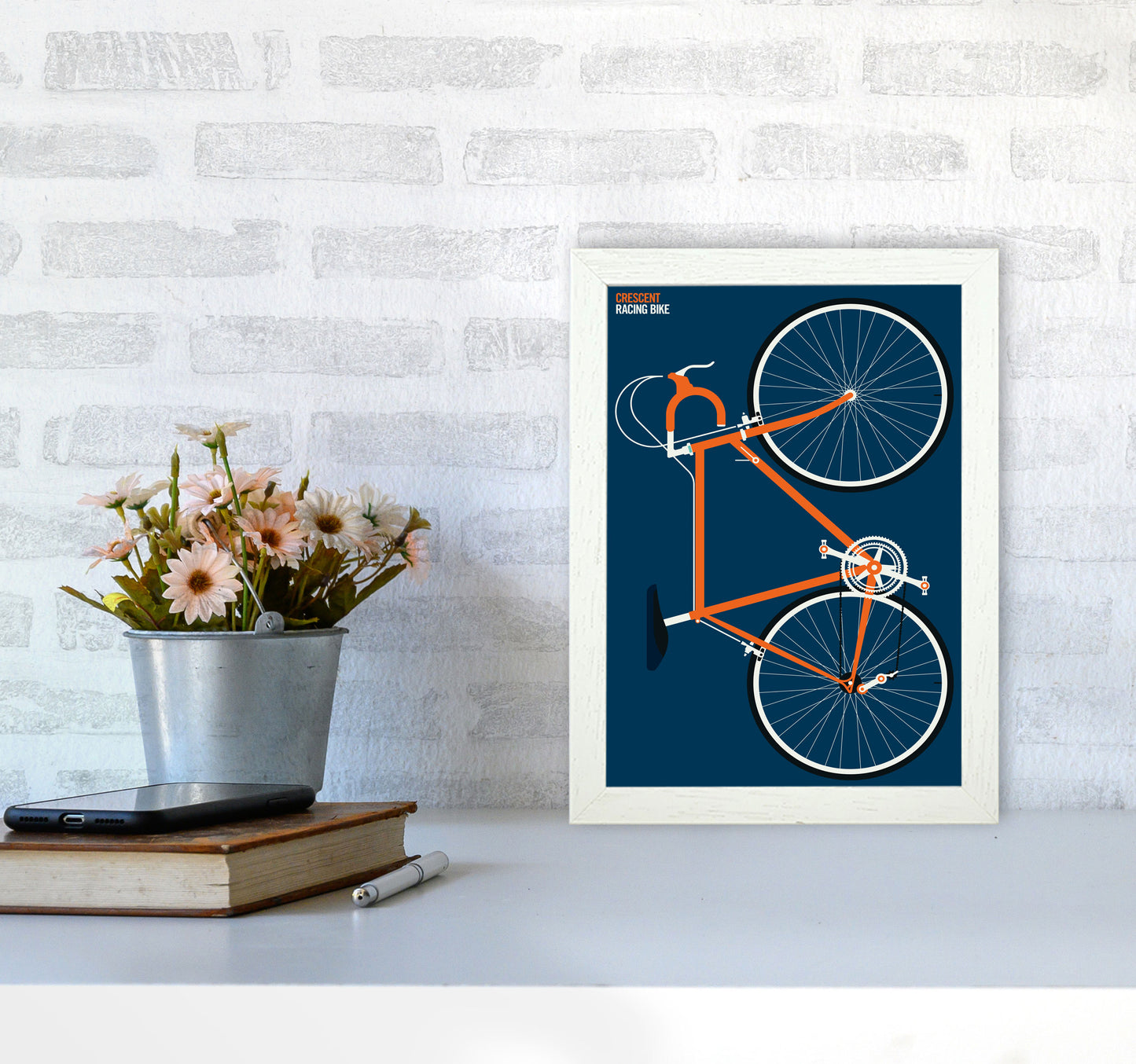 Icons Cresecent Full Art Print by Bo Lundberg A4 Oak Frame