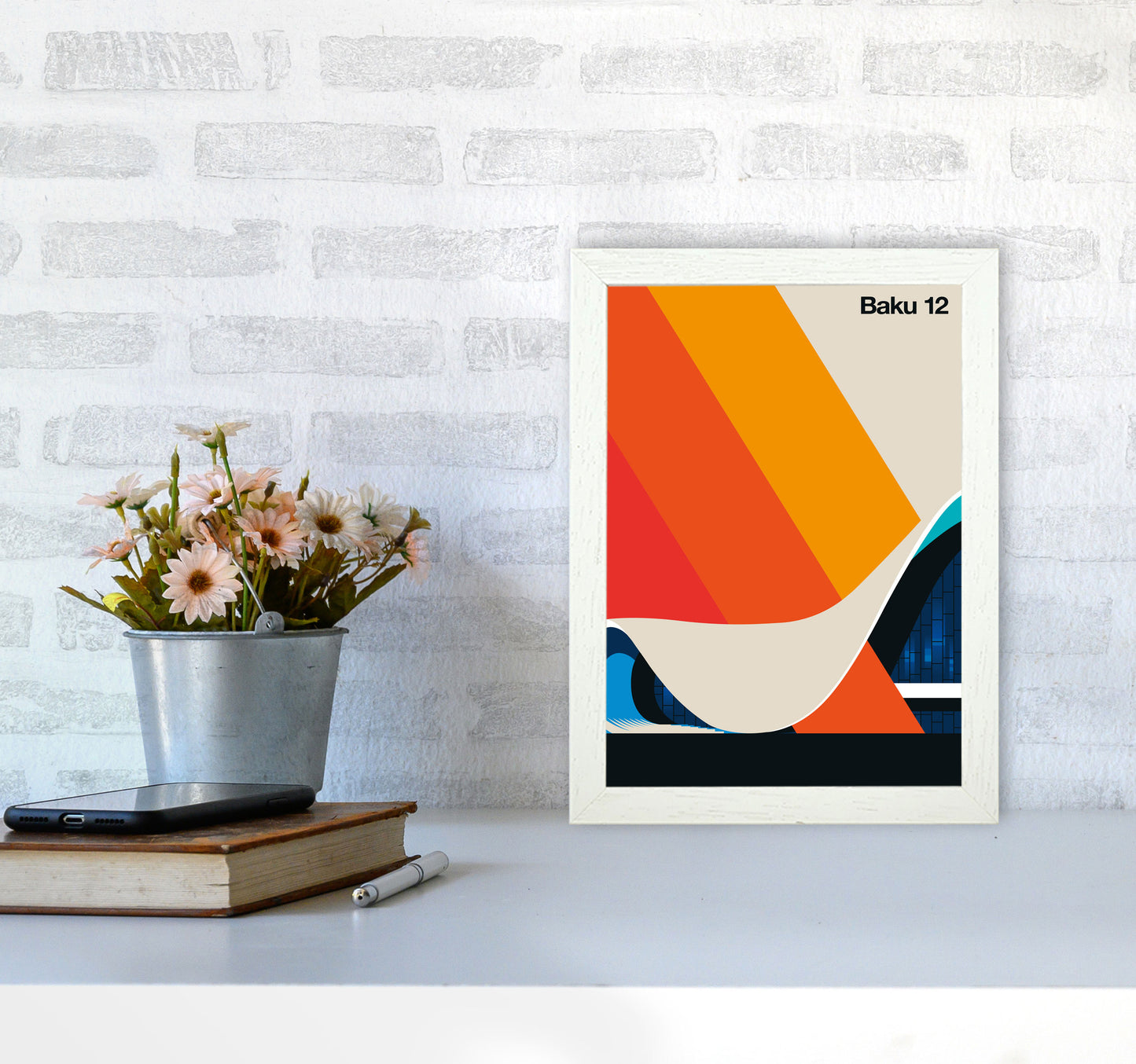 Baku 12 Art Print by Bo Lundberg A4 Oak Frame