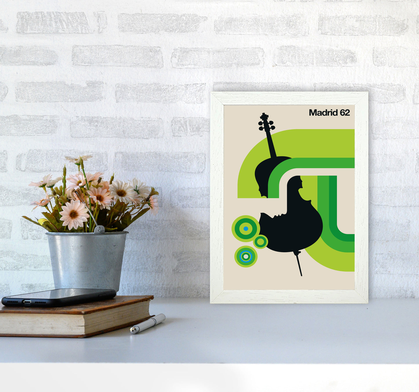 Madrid 62 Art Print by Bo Lundberg A4 Oak Frame