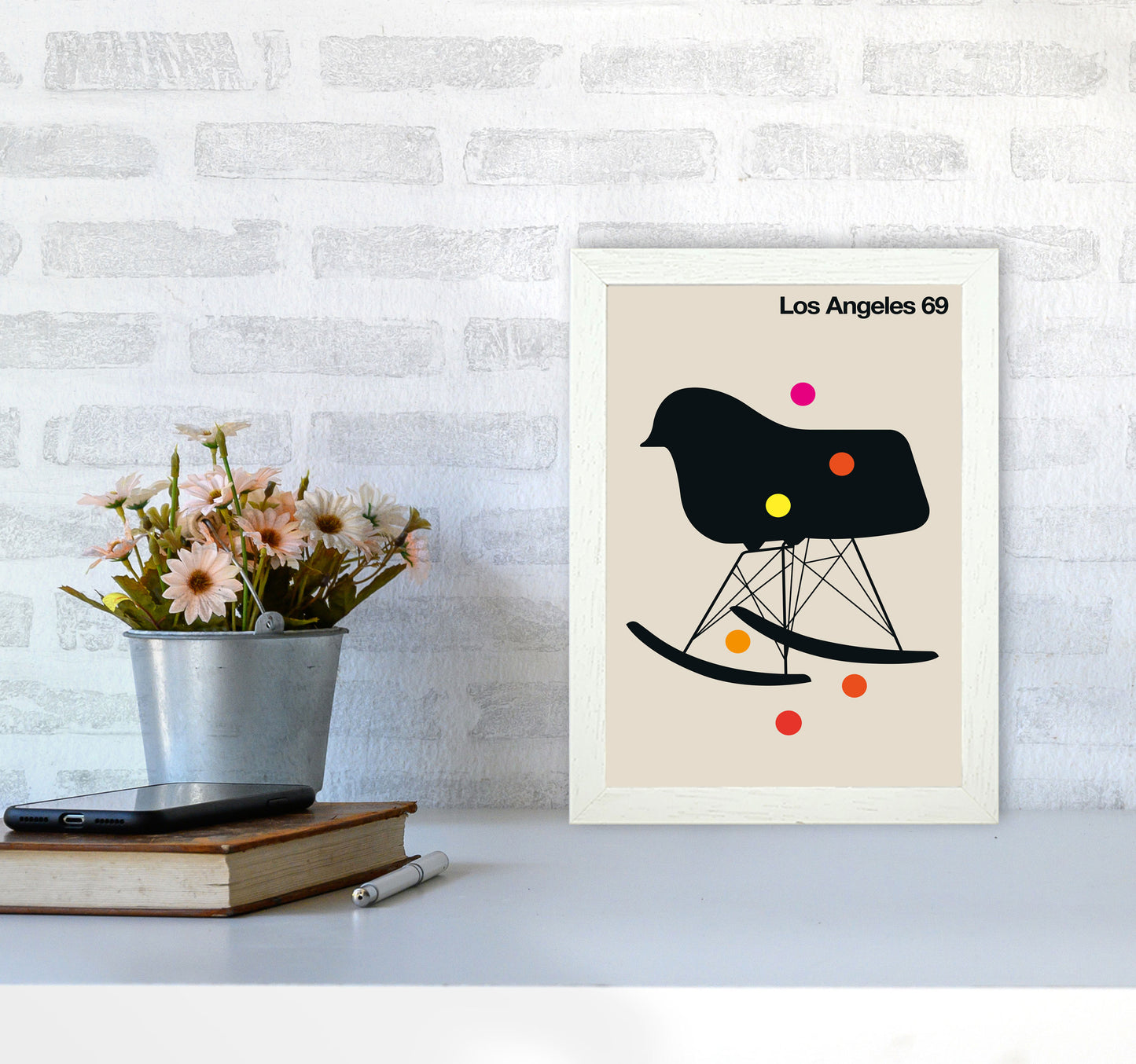 LA 69 Art Print by Bo Lundberg A4 Oak Frame