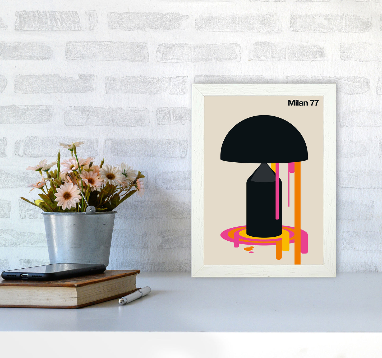 Milan 77 Art Print by Bo Lundberg A4 Oak Frame