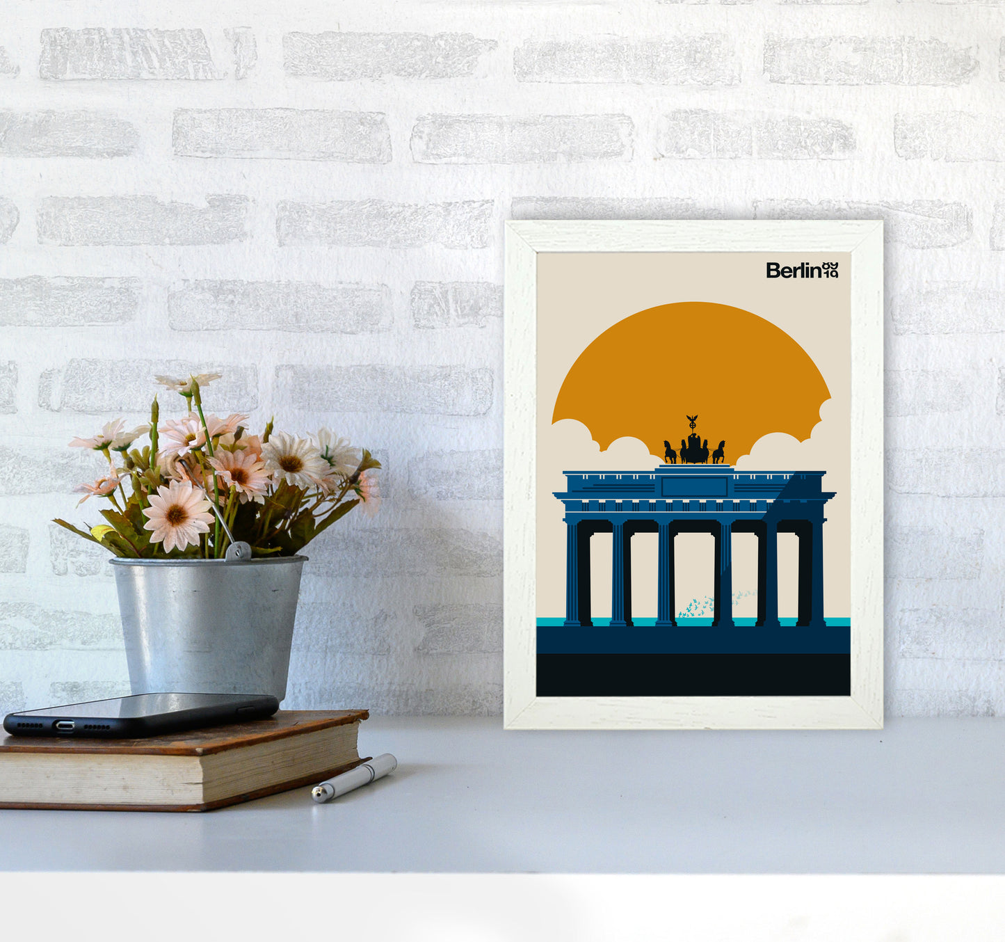 Berlin 89 19 Art Print by Bo Lundberg A4 Oak Frame
