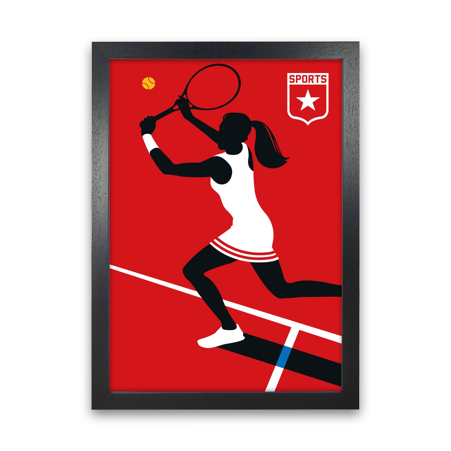 Tennis Art Print by Bo Lundberg Black Grain