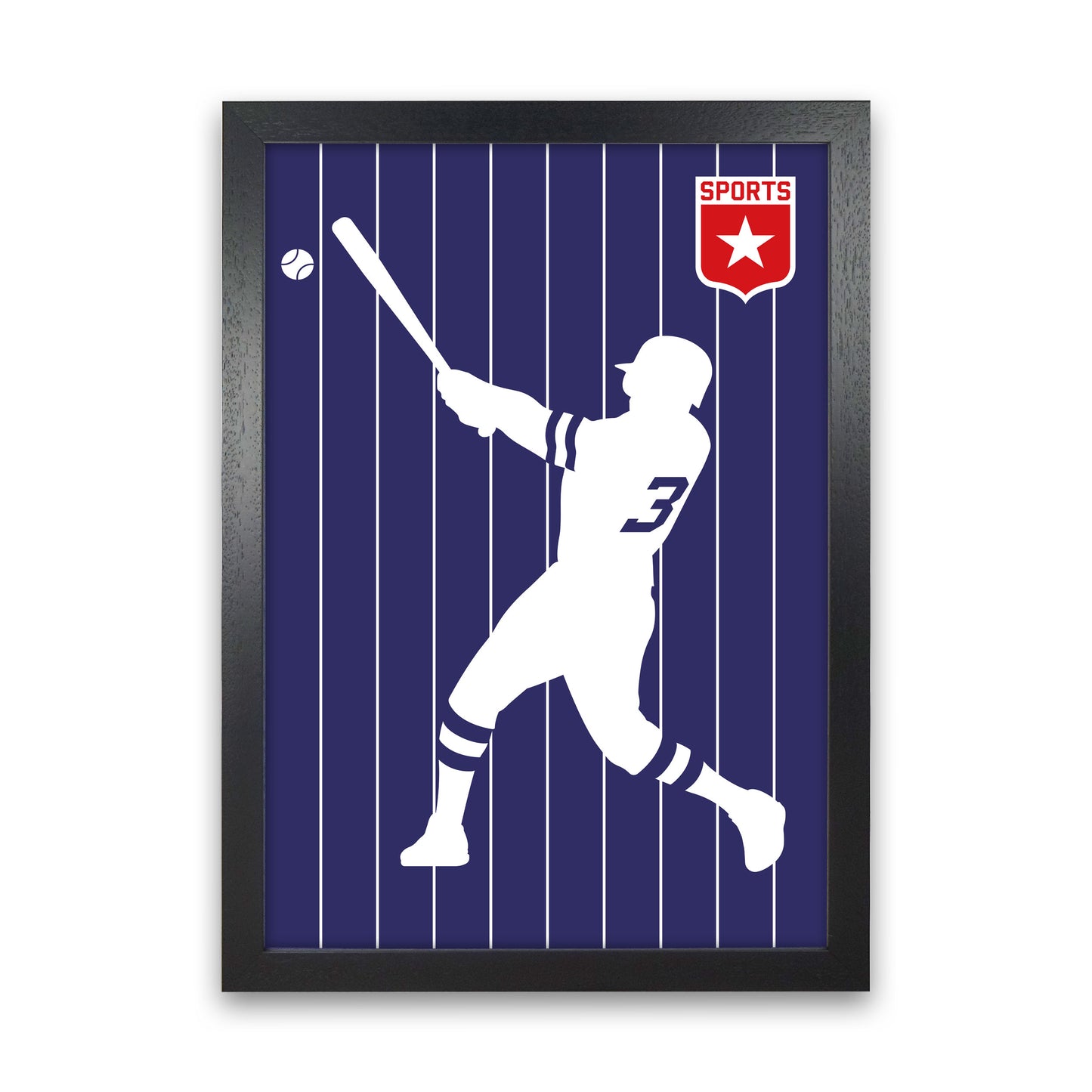 Baseball Art Print by Bo Lundberg Black Grain