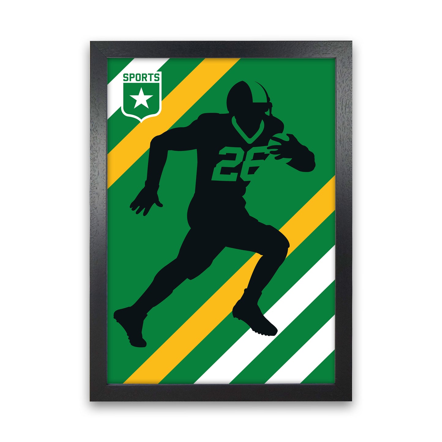 American Football Art Print by Bo Lundberg Black Grain