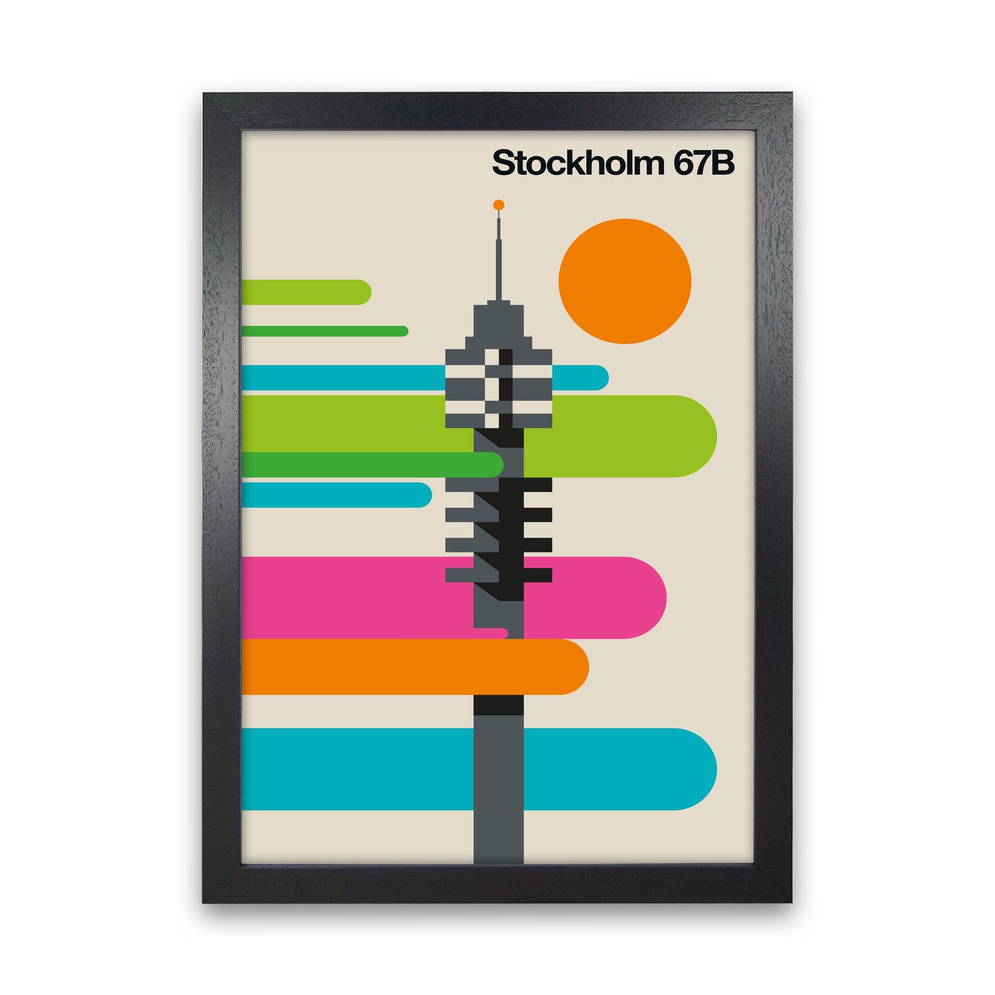 Stockholm 67B Art Print by Bo Lundberg Black Grain