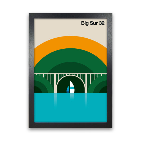 Big Sur 32 Art Print by Bo Lundberg Black Grain