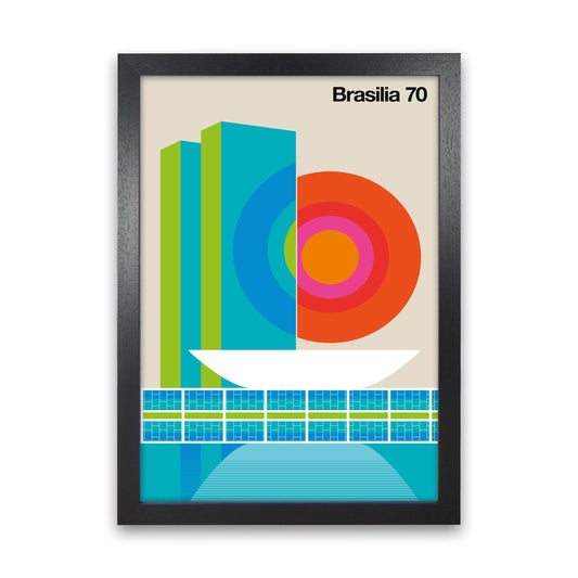 Brasilia 70 Art Print by Bo Lundberg Black Grain