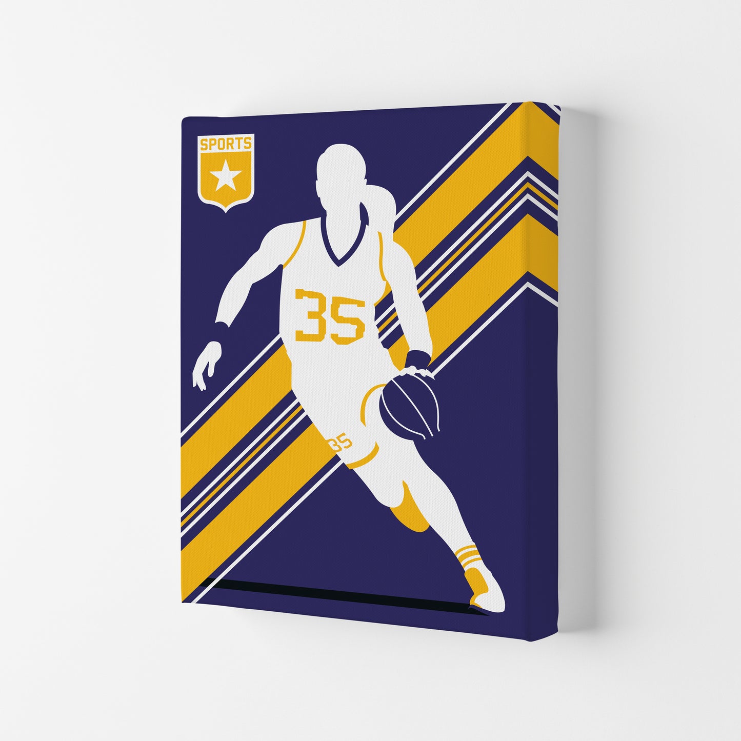 Basketball Blue Art Print by Bo Lundberg Canvas