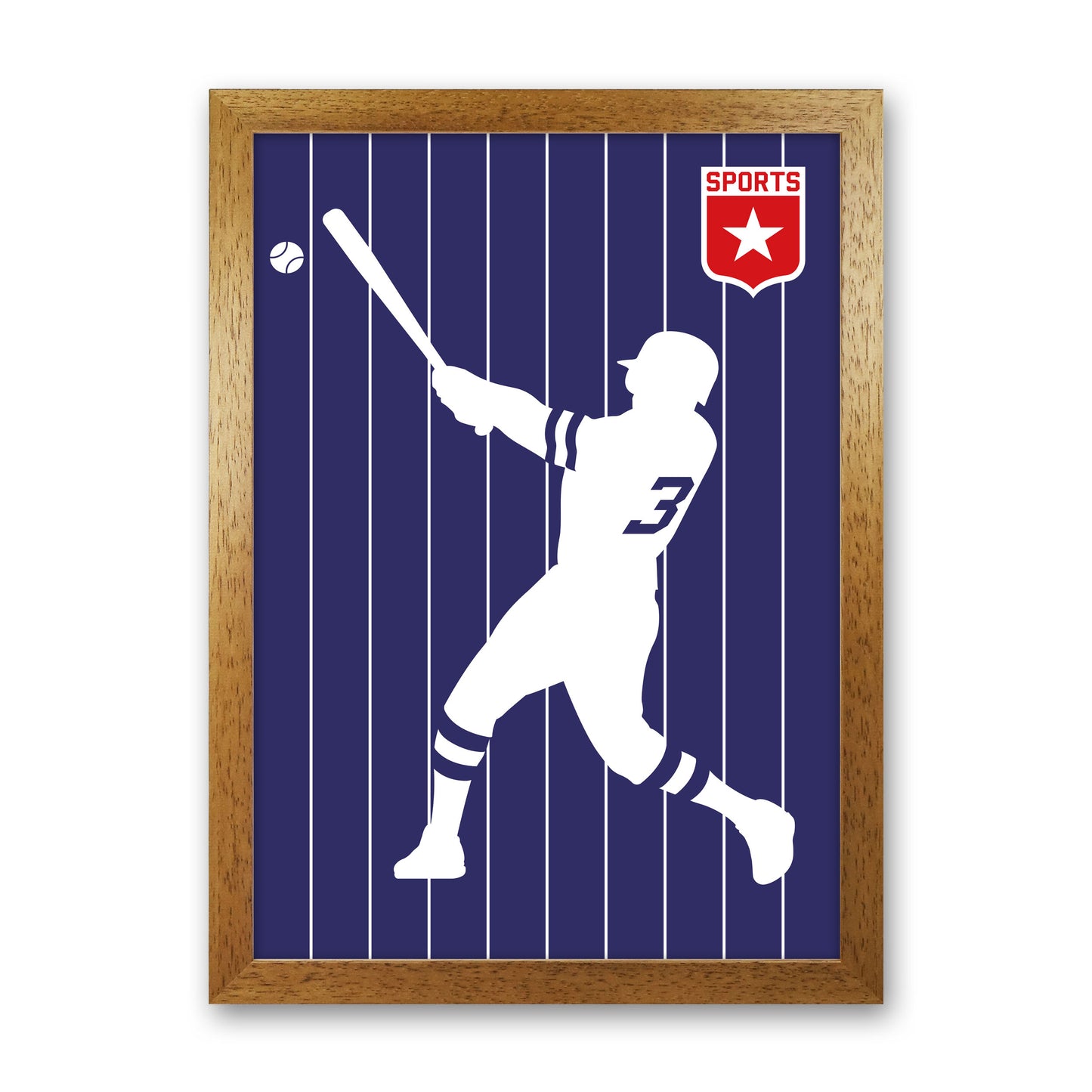 Baseball Art Print by Bo Lundberg Oak Grain