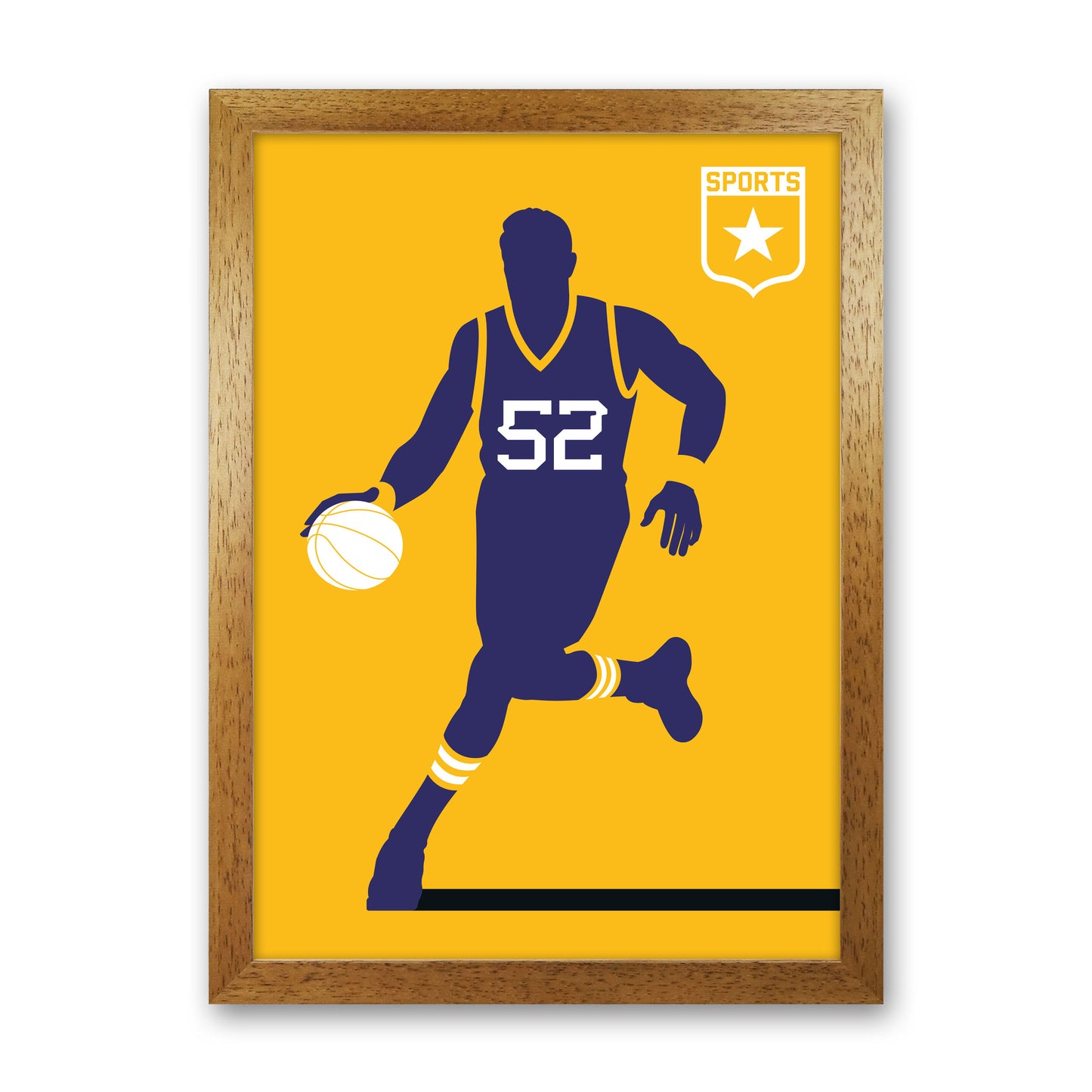 Basketball Yellow Art Print by Bo Lundberg Oak Grain