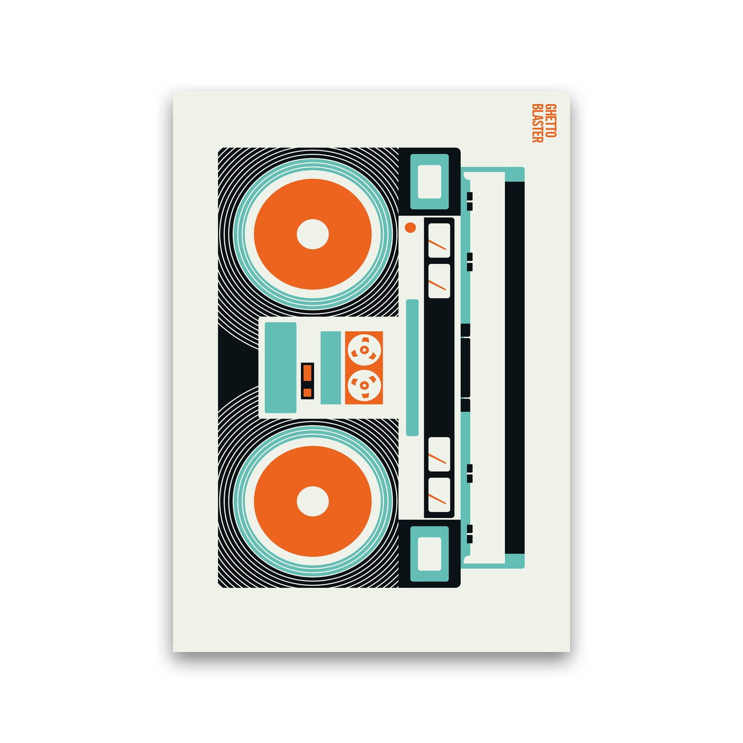 Icons Ghetto Blaster Art Print by Bo Lundberg Print Only