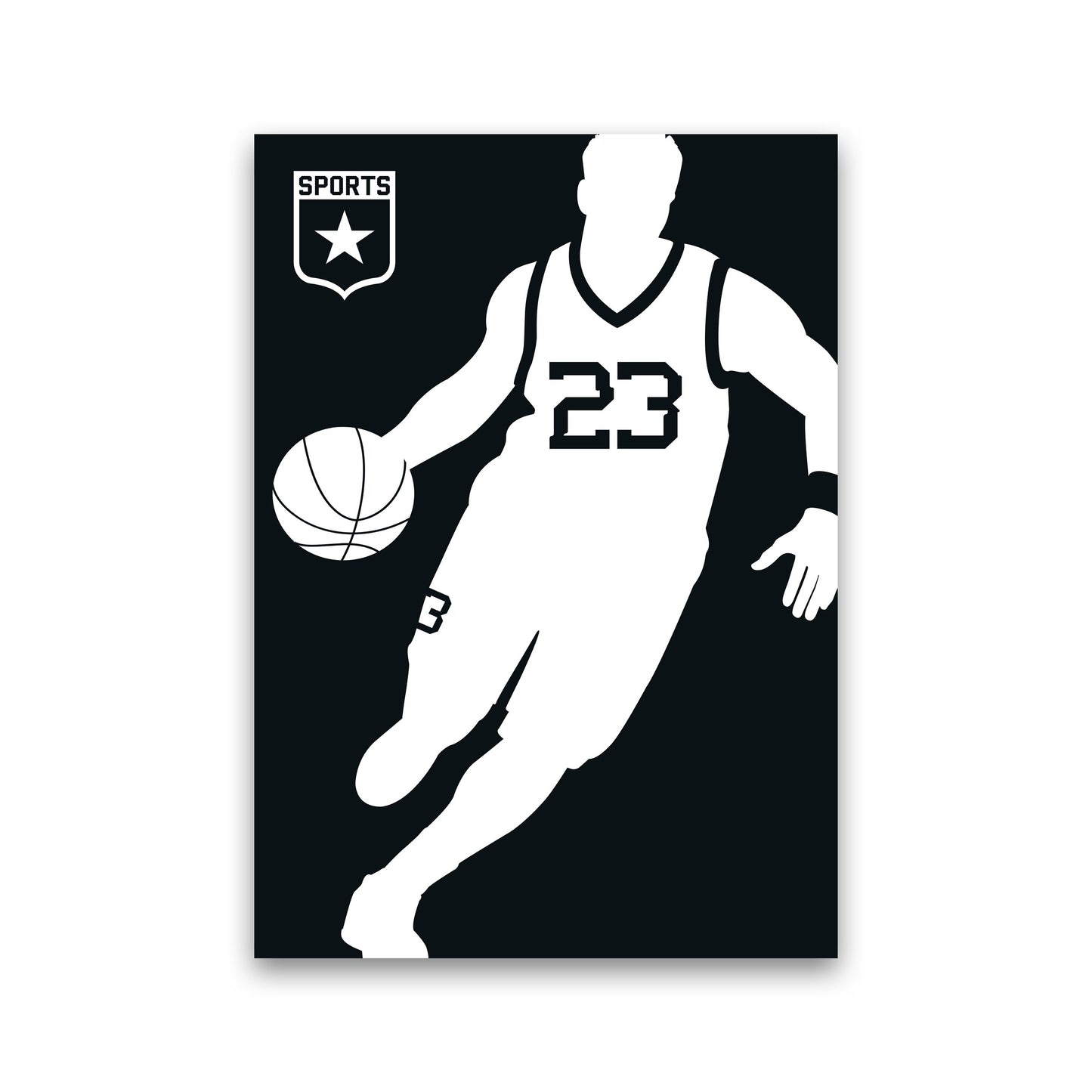 Basketball Black Art Print by Bo Lundberg Print Only