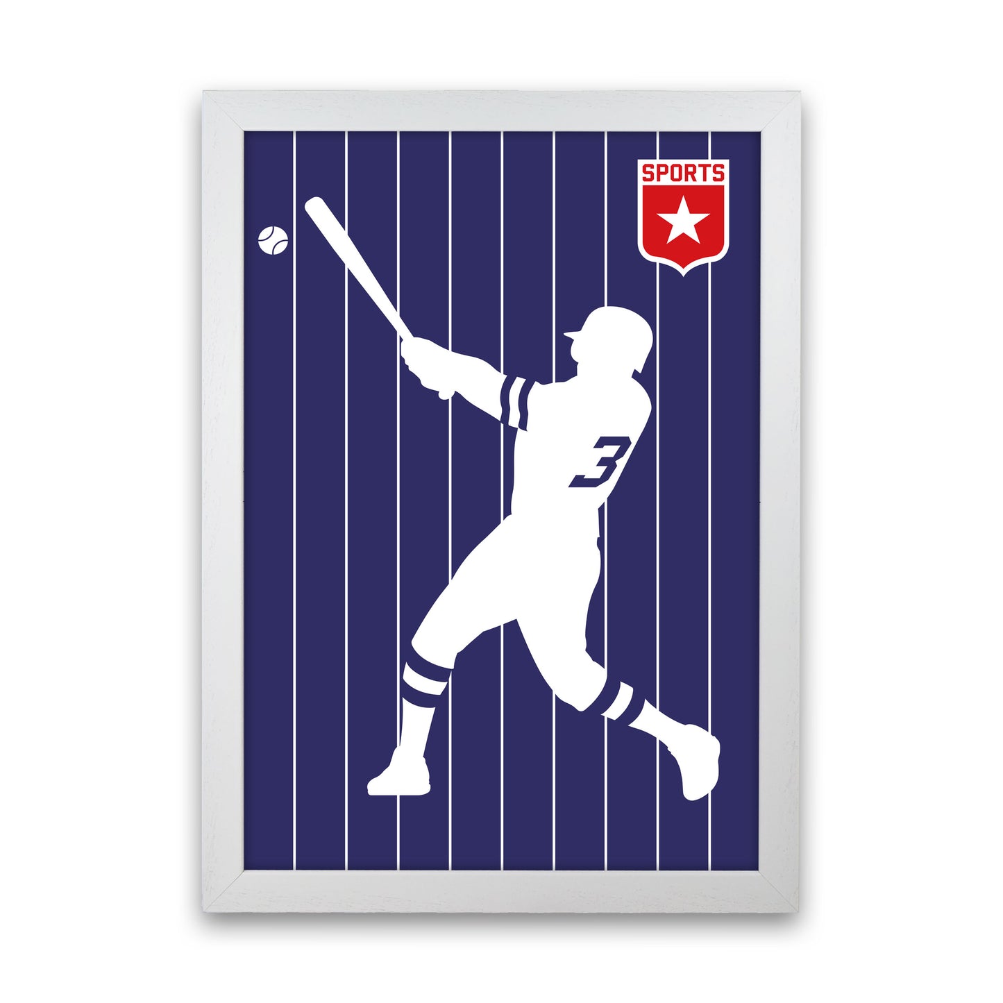 Baseball Art Print by Bo Lundberg White Grain