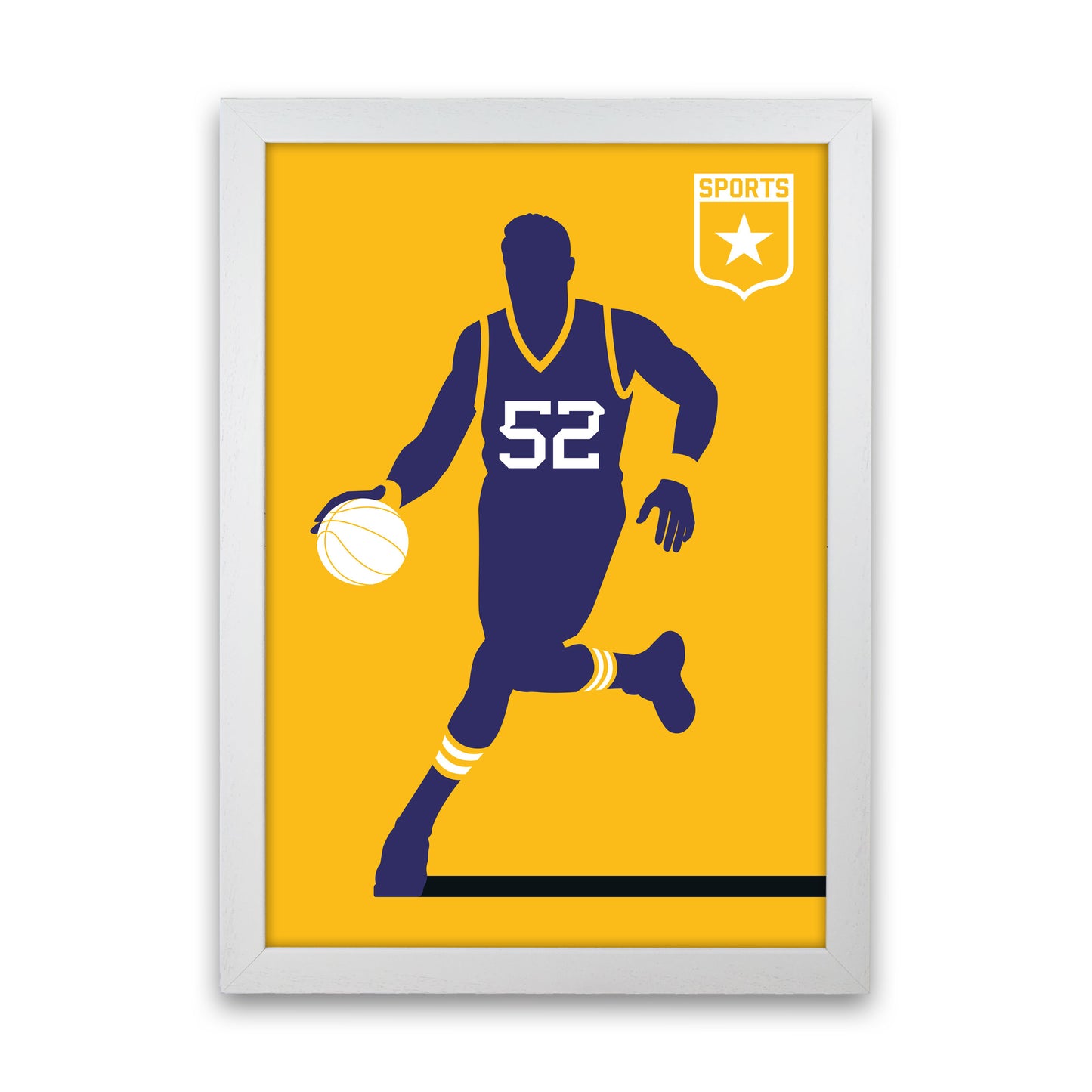Basketball Yellow Art Print by Bo Lundberg White Grain