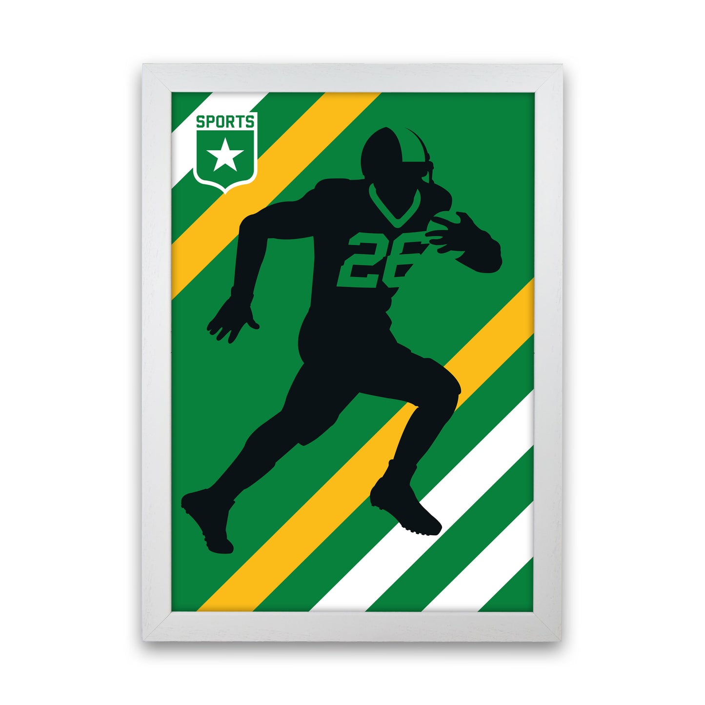 American Football Art Print by Bo Lundberg White Grain