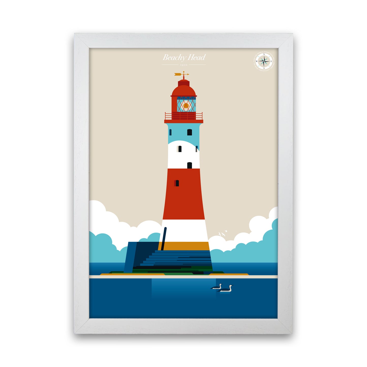 Beachy Head Art Print by Bo Lundberg White Grain