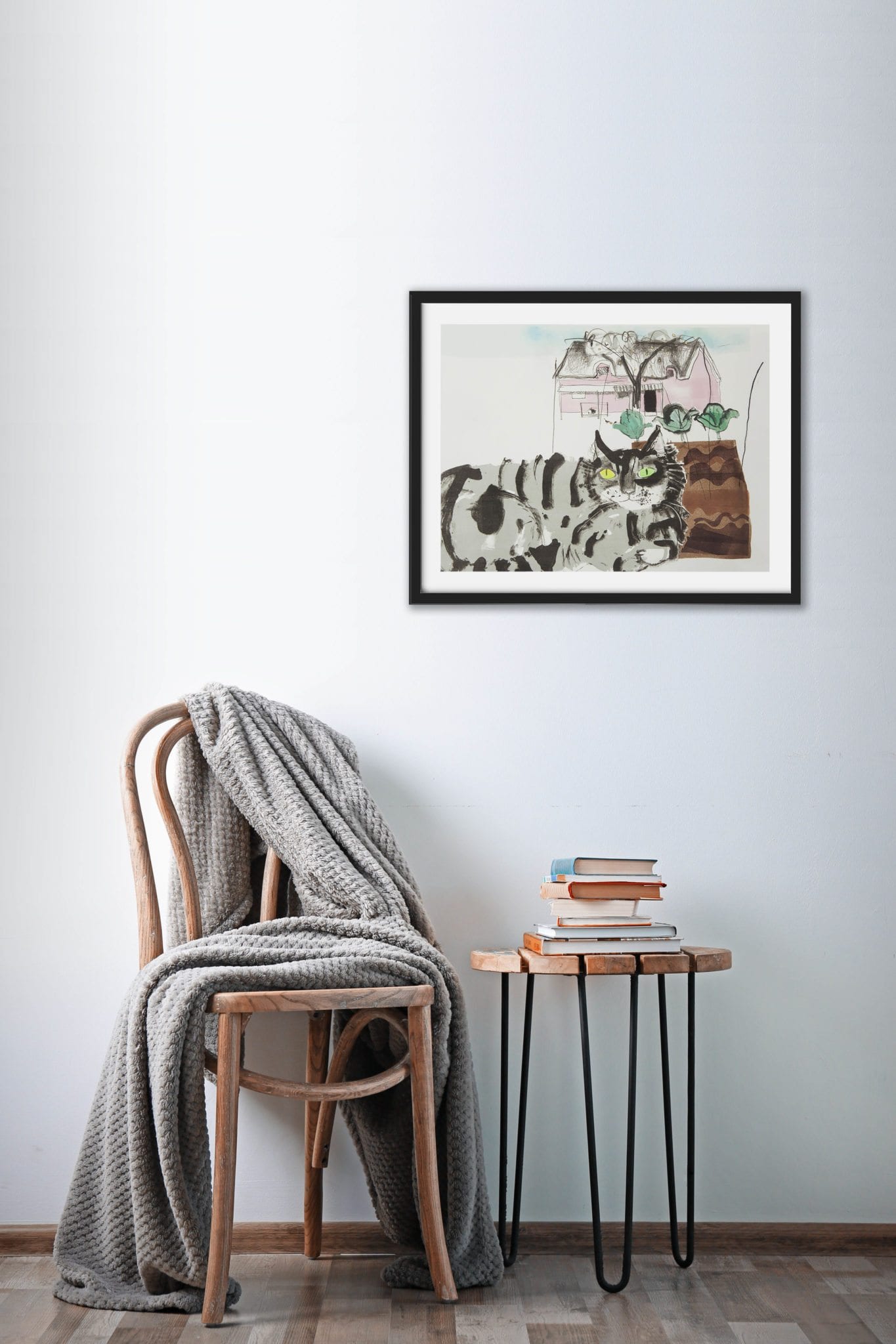 Cat By Chloe Cheese Animal Art Print, Framed Art Print, Animal Wall Art