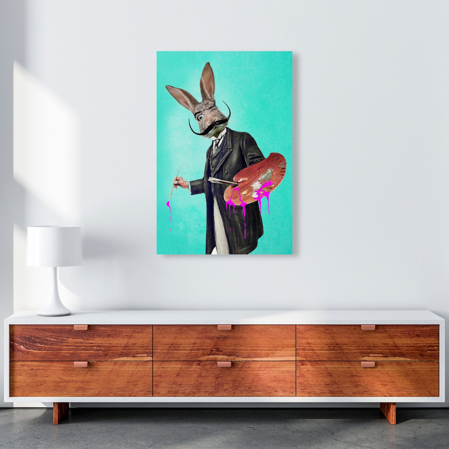 Rabbit Painter Art Print by Coco Deparis A1 Canvas