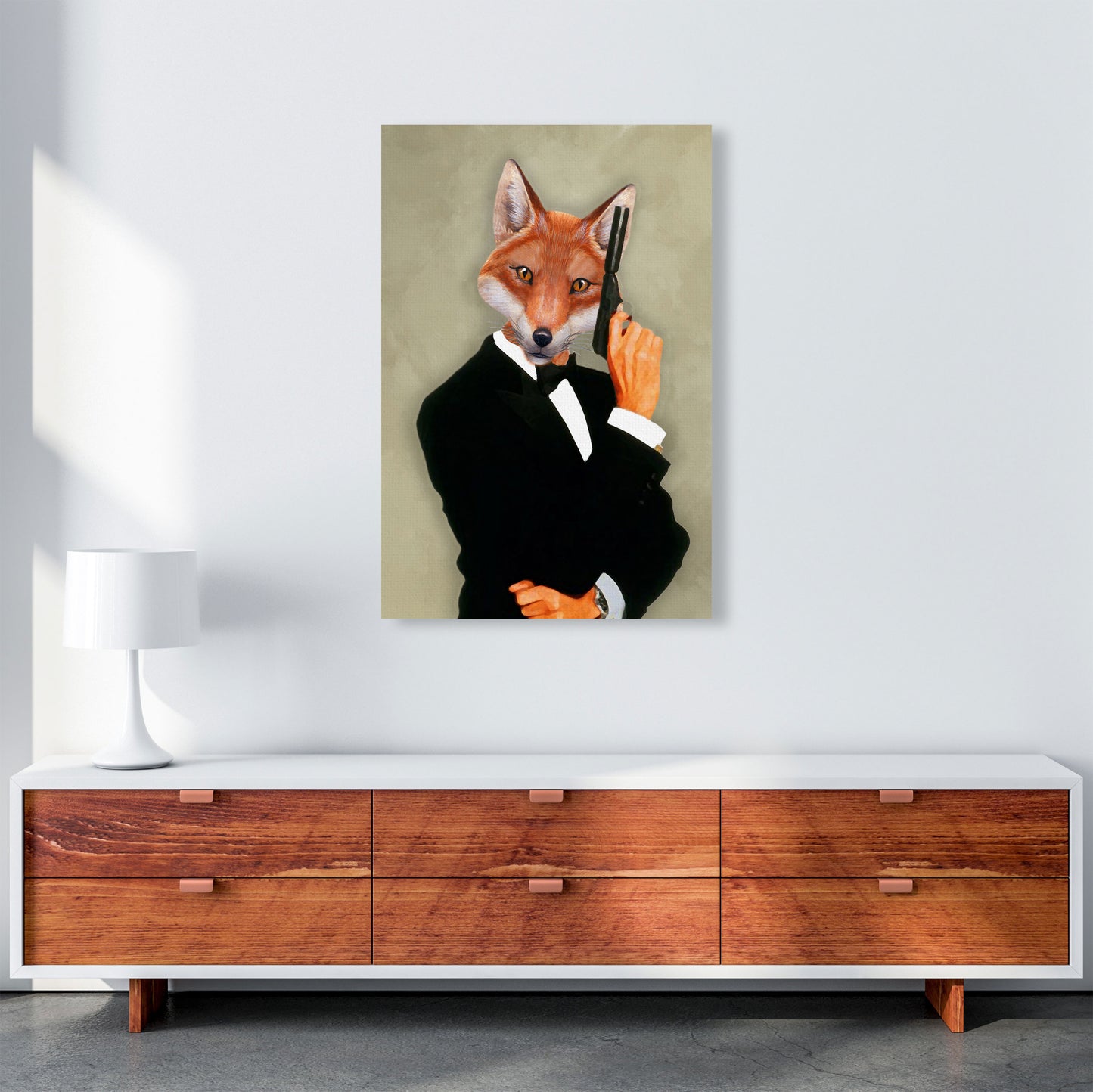James Bond Fox Art Print by Coco Deparis A1 Canvas