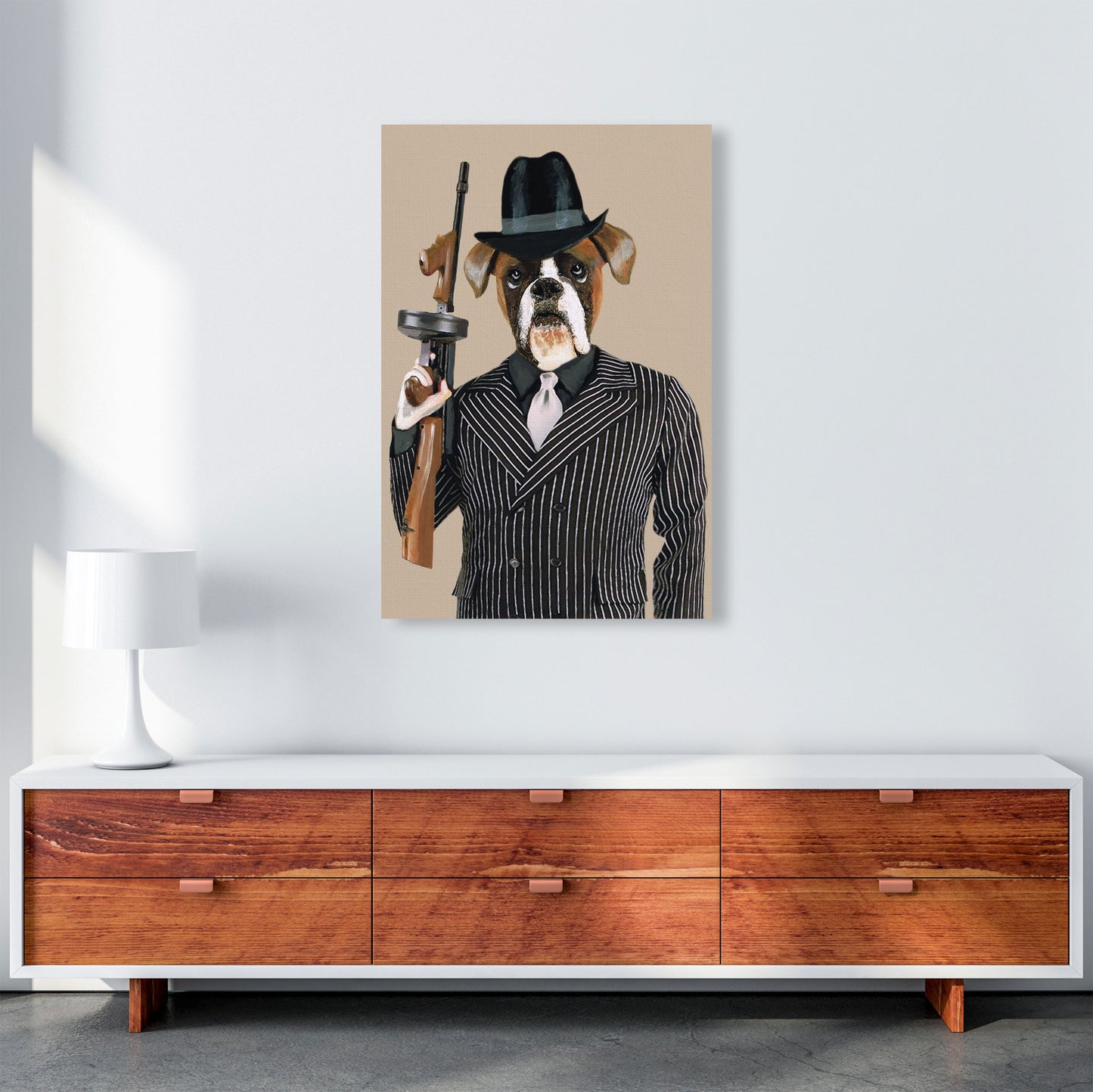 Gangster Boxer Art Print by Coco Deparis A1 Canvas