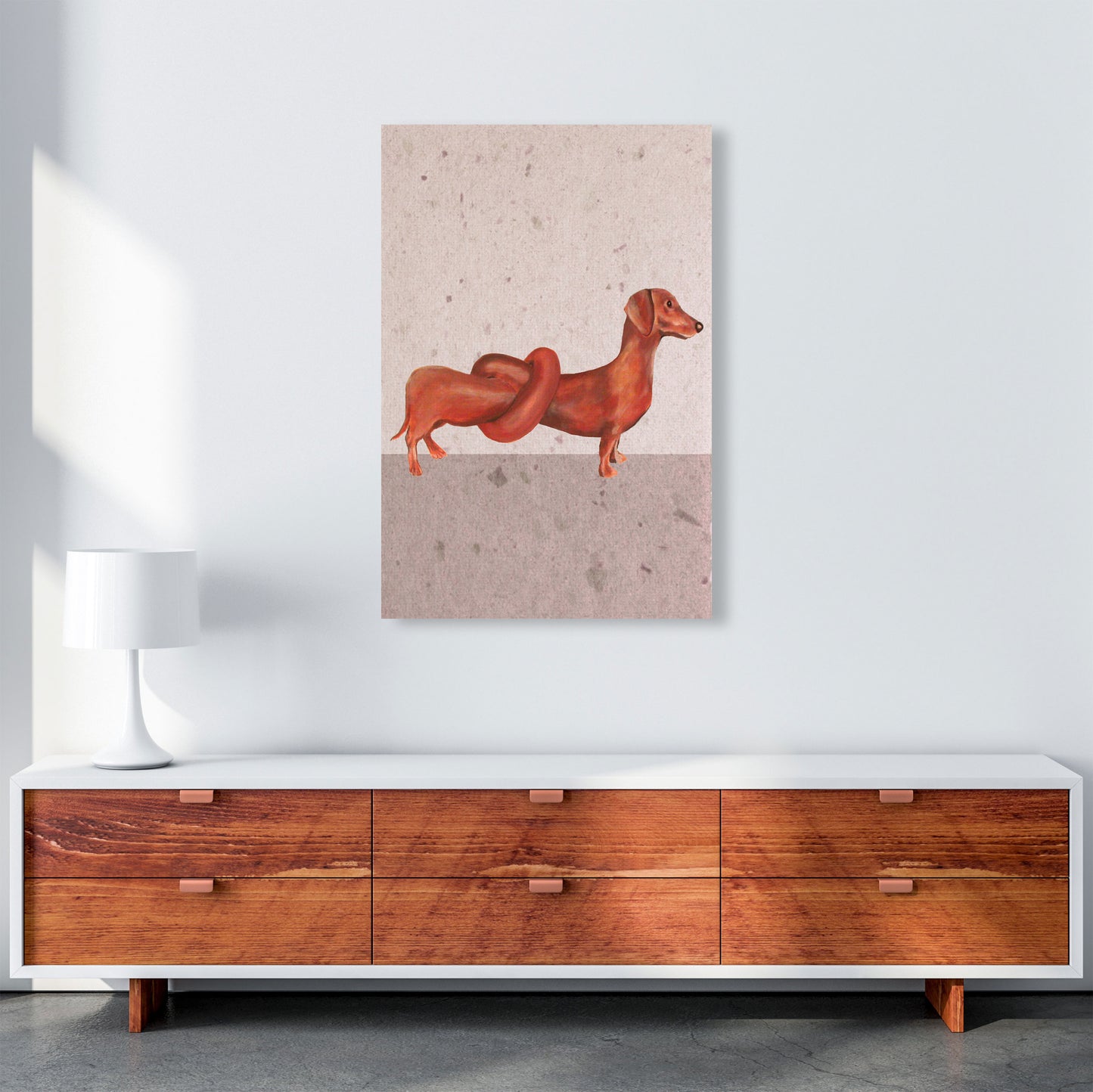Daschund Knotted Art Print by Coco Deparis A1 Canvas