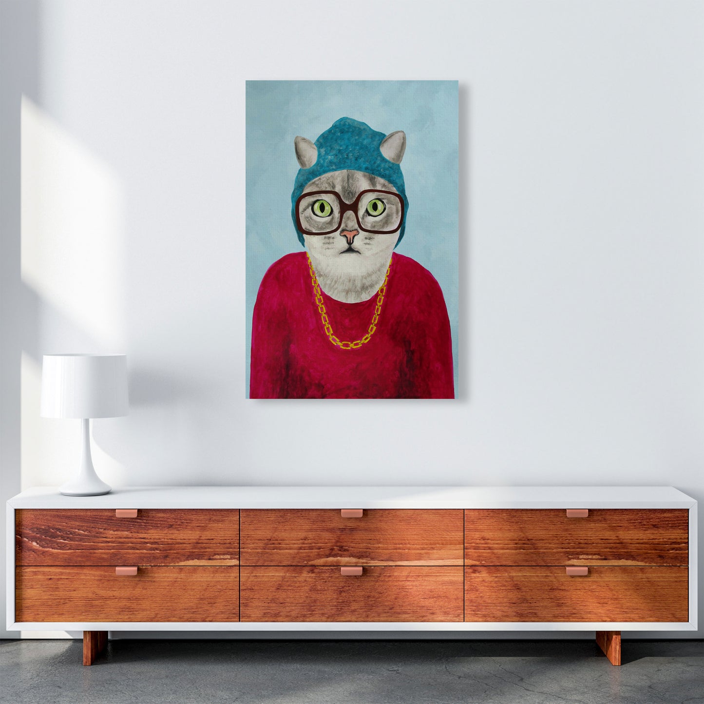 Cat Rapper Art Print by Coco Deparis A1 Canvas