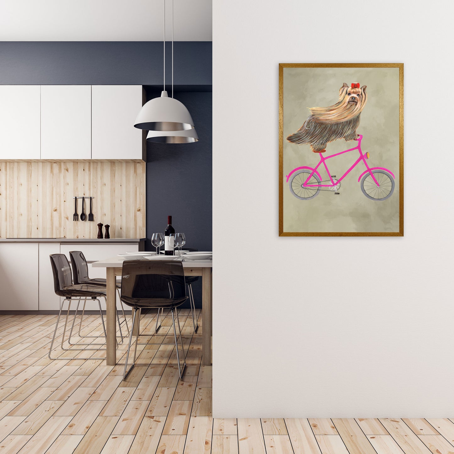 Yorkshire On Bicycle Art Print by Coco Deparis A1 Print Only